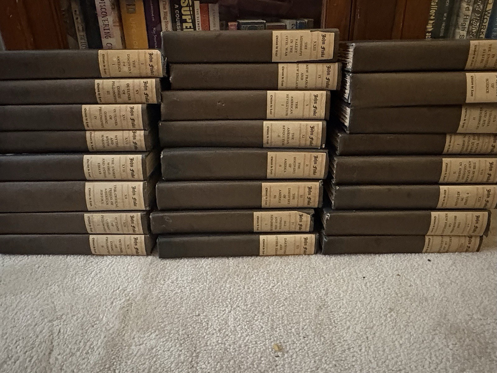The Writings of John Fiske Complete 24 Vol. Edition De Luxe Set #981/1000 1902
