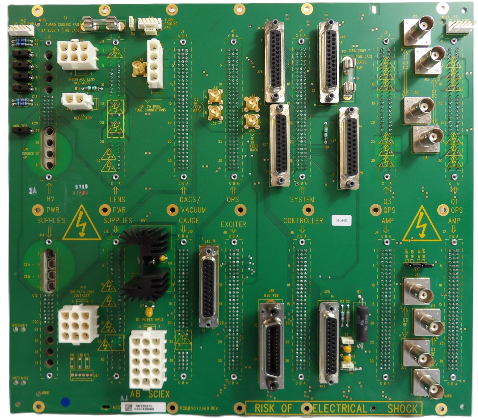 AB Sciex 5012537 System Backplane PCB 5012668 API 4000 LC/MS/MS Working Surplus AB Sciex 5012537 System Backplane PCB 5012668 API 4000 LC/MS/MS Working Surplus