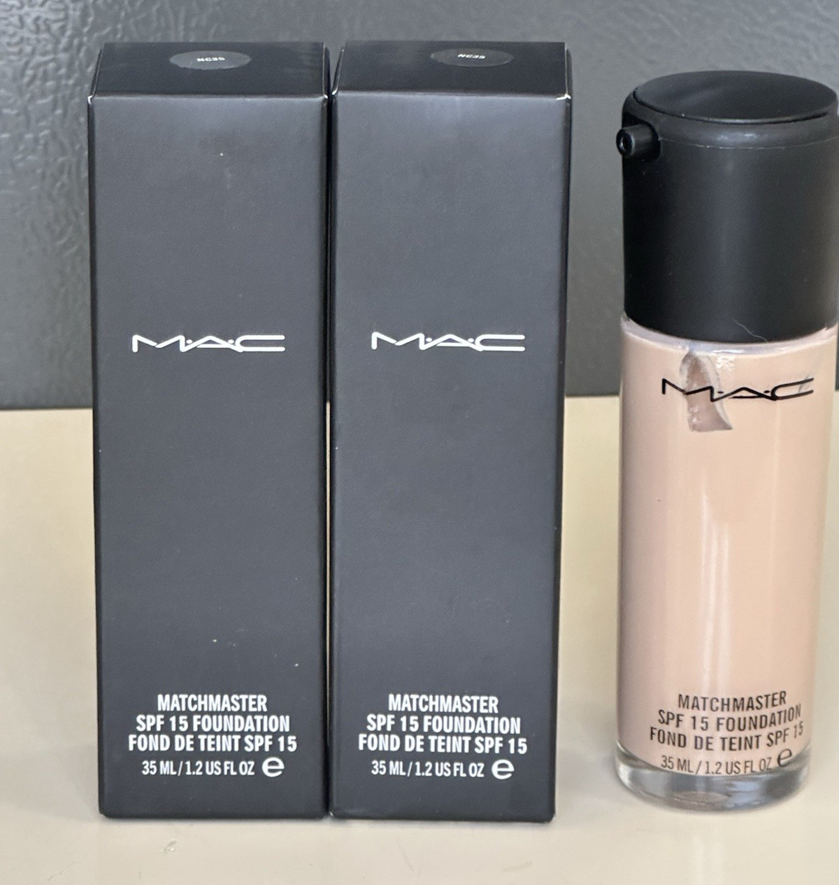 LOT 2X MAC Matchmaster SPF15 Foundation NC35 Medium 1.2 fl. oz./35 ML NEW SEALED LOT 2X MAC Matchmaster SPF15 Foundation NC35 Medium 1.2 fl. oz./35 ML NEW SEALED