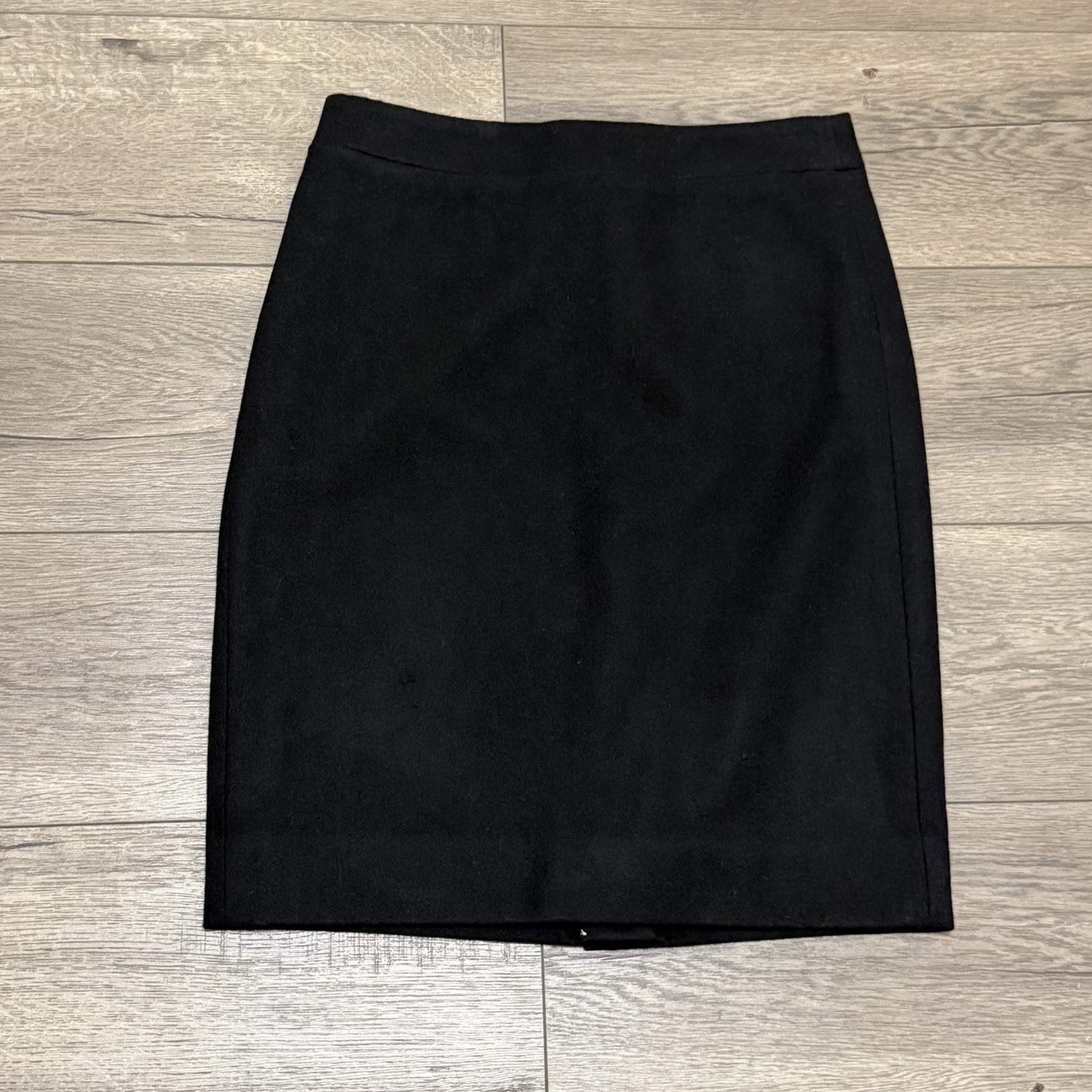 J. Crew The Pencil Skirt  Minimalist Double-Serge Wool Lined Black Sz 00 NWT