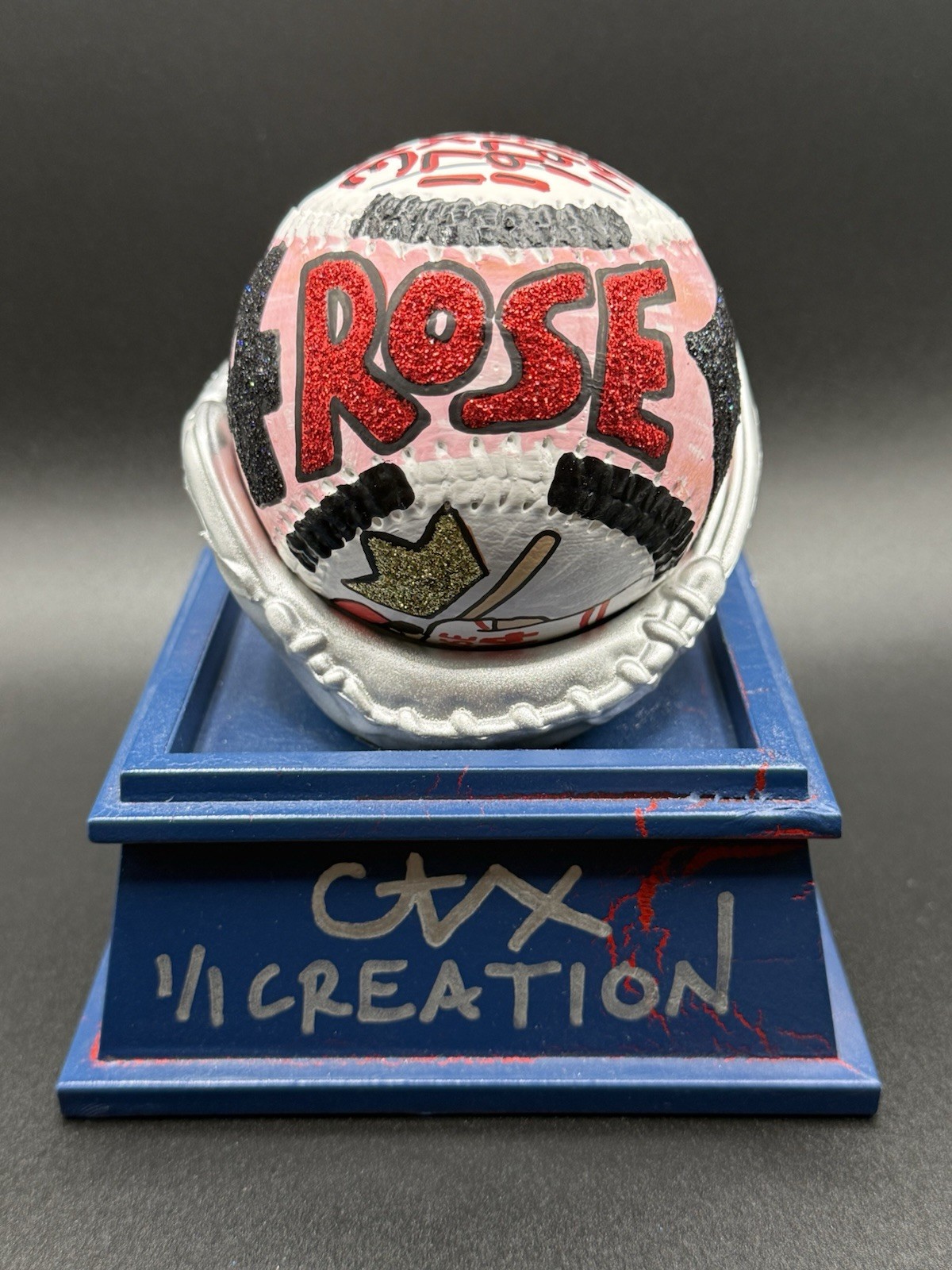 Pete Rose Hand Painted 1/1 Pop Art Baseball Artist Auto CARTER X Reds Hit King Pete Rose Hand Painted 1/1 Pop Art Baseball Artist Auto CARTER X Reds Hit King