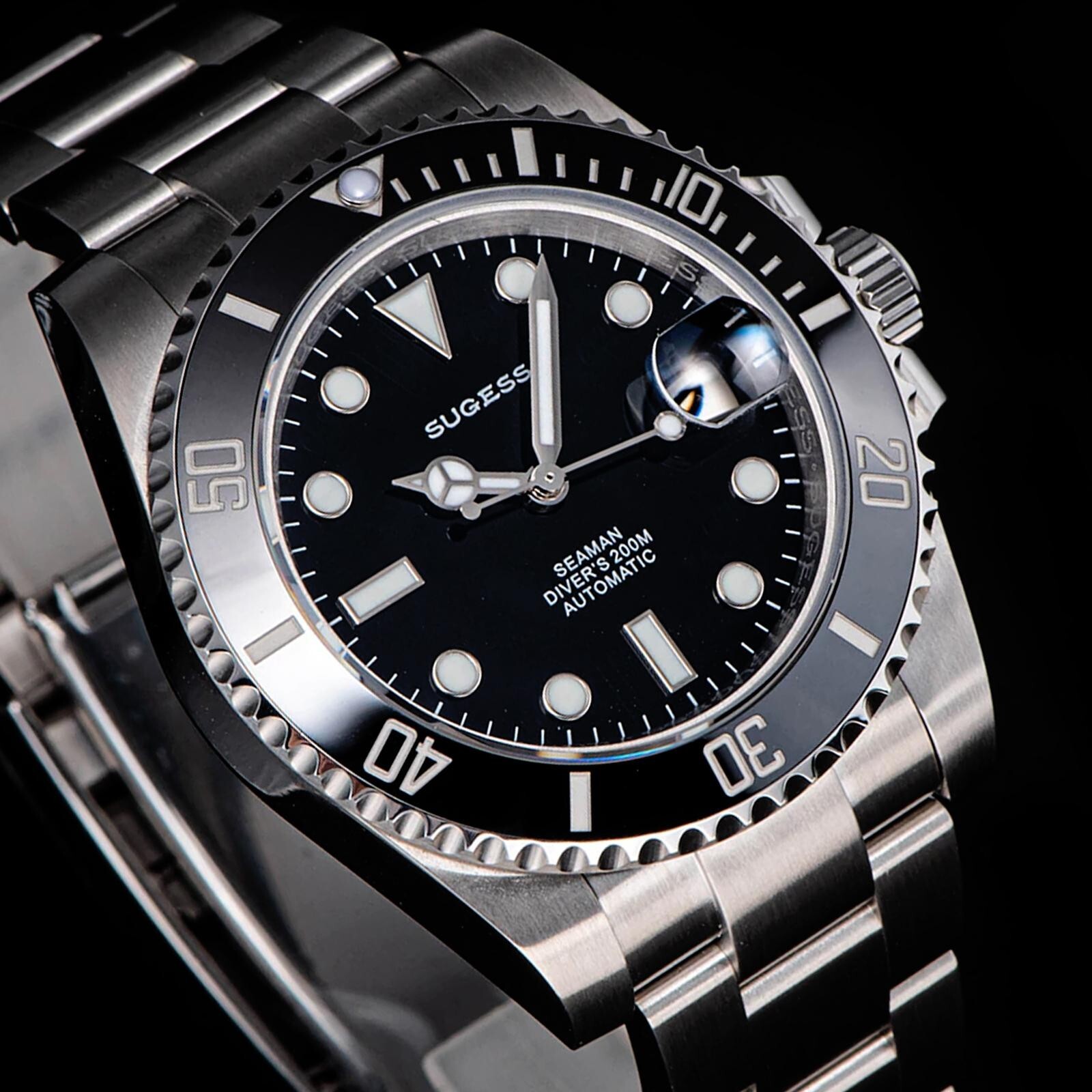 Sugess High-Beat 28800 Ocean Star 200M Water Resistance Watch Ceramic SW116610LN