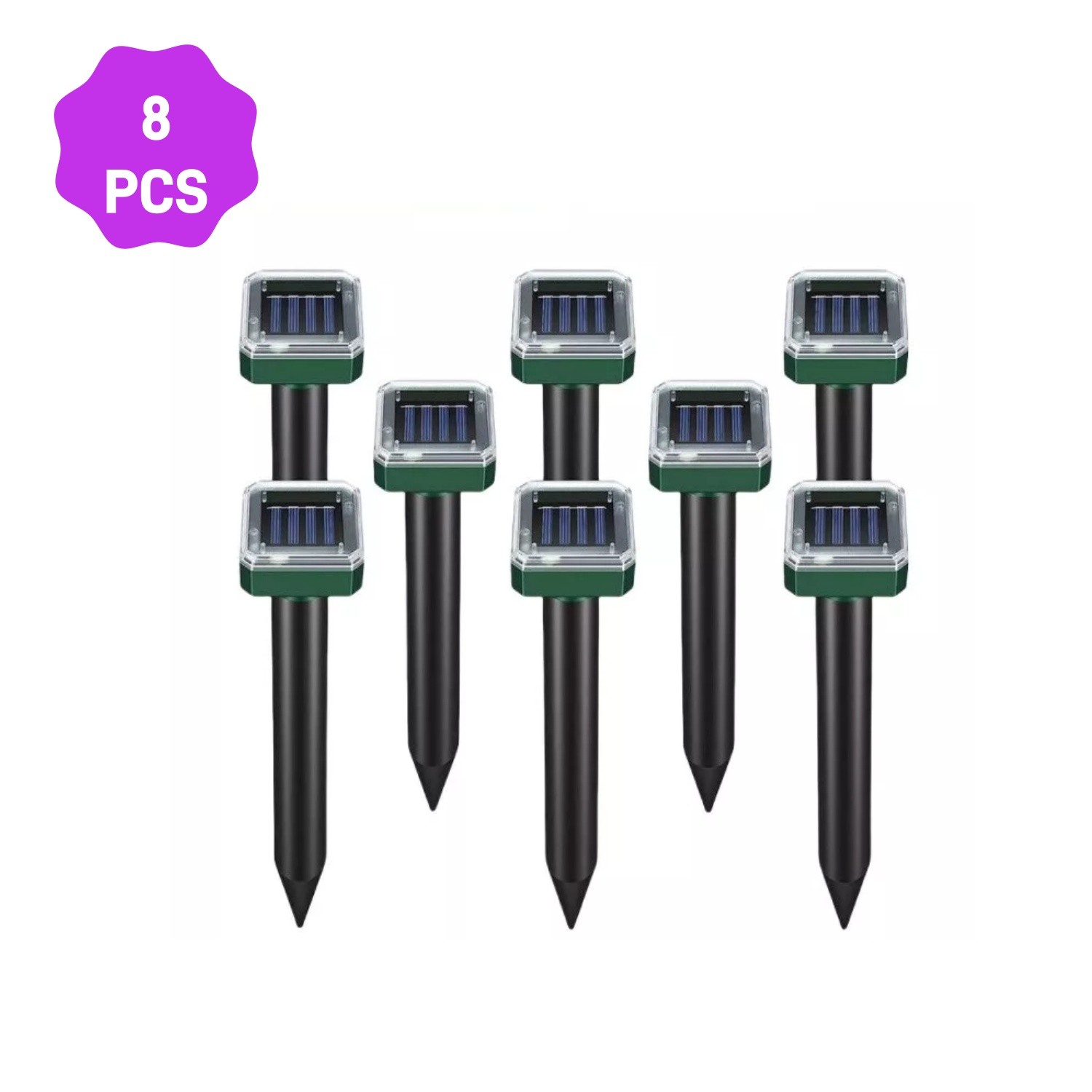 8/16 pack Solar Power Ultrasonic Repellent Mice Gopher Mole Pest Snake Repeller