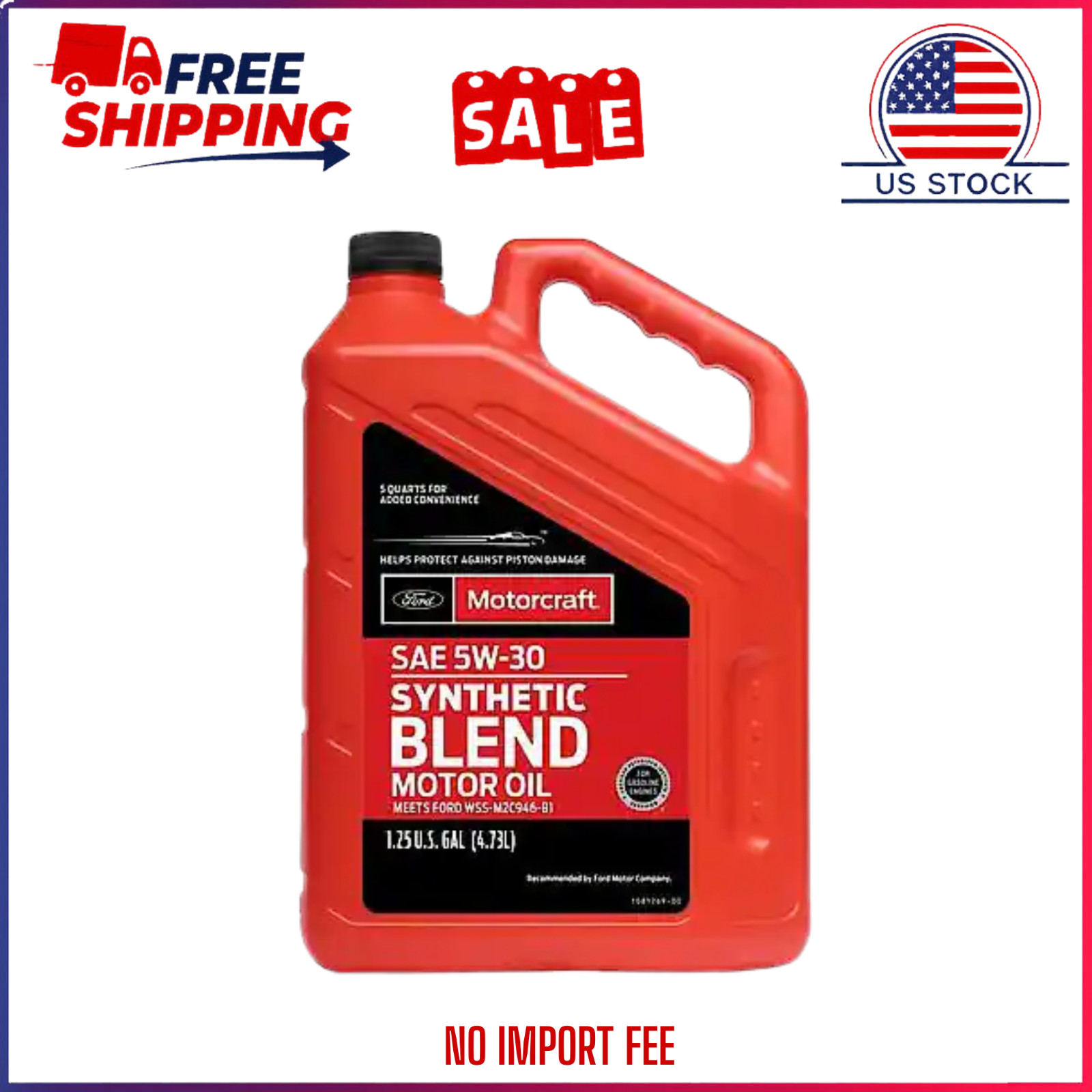 (2 Pack) Motorcraft 5W-30 Synthetic Blend Motor Oil 5 Qt Superior Wear FREESHIP (2 Pack) Motorcraft 5W-30 Synthetic Blend Motor Oil 5 Qt Superior Wear FREESHIP