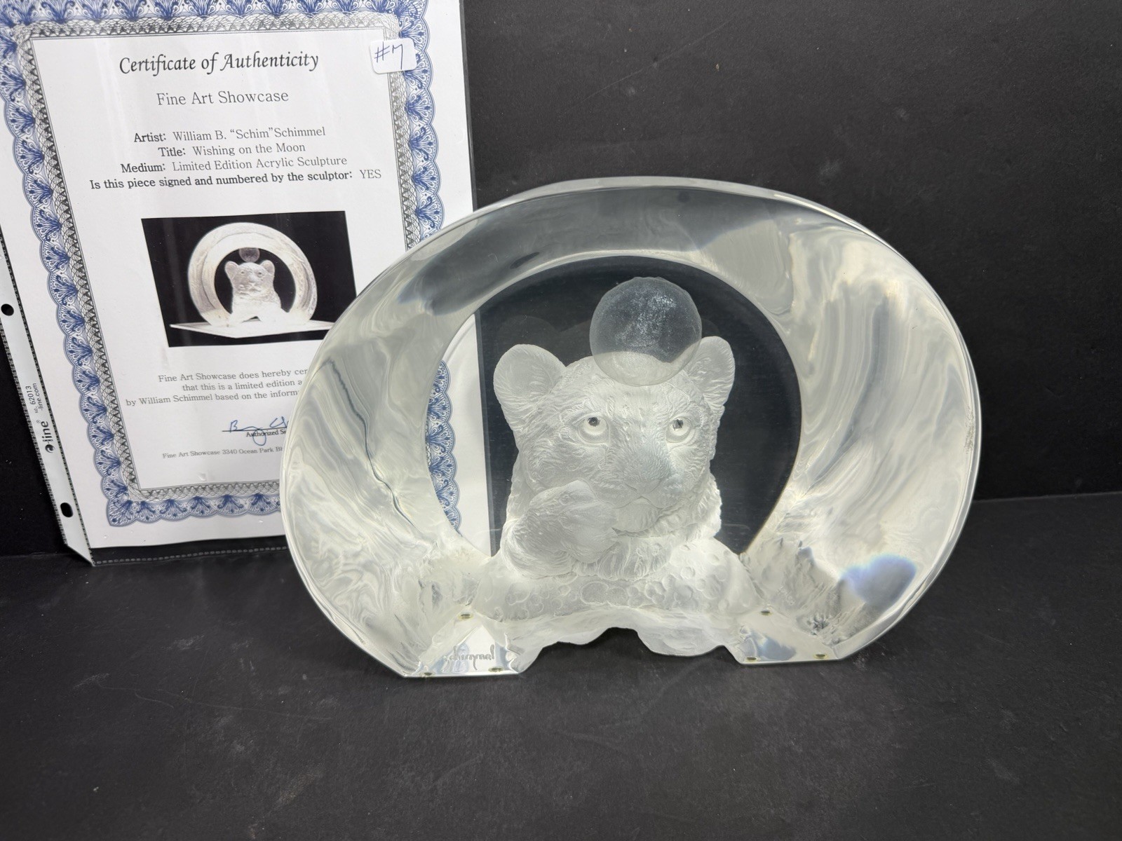 William Schimmel Wishing On The Moon Lucite Sculpture Signed & Numbered William Schimmel Wishing On The Moon Lucite Sculpture Signed & Numbered
