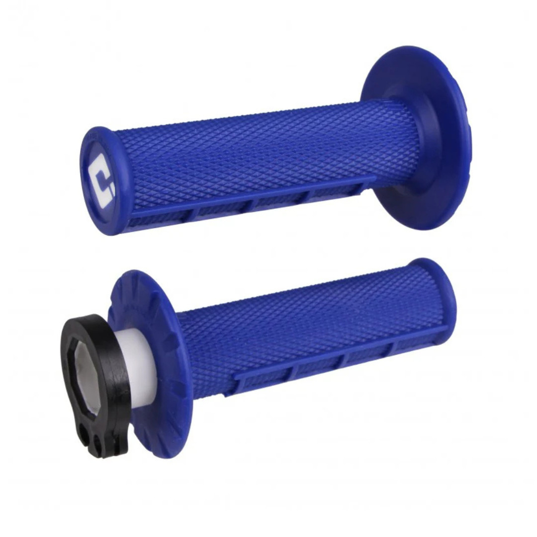 ODI Half Waffle V2 MX Lock-On Grips - 2 & 4-Stroke - Blue H36HWU