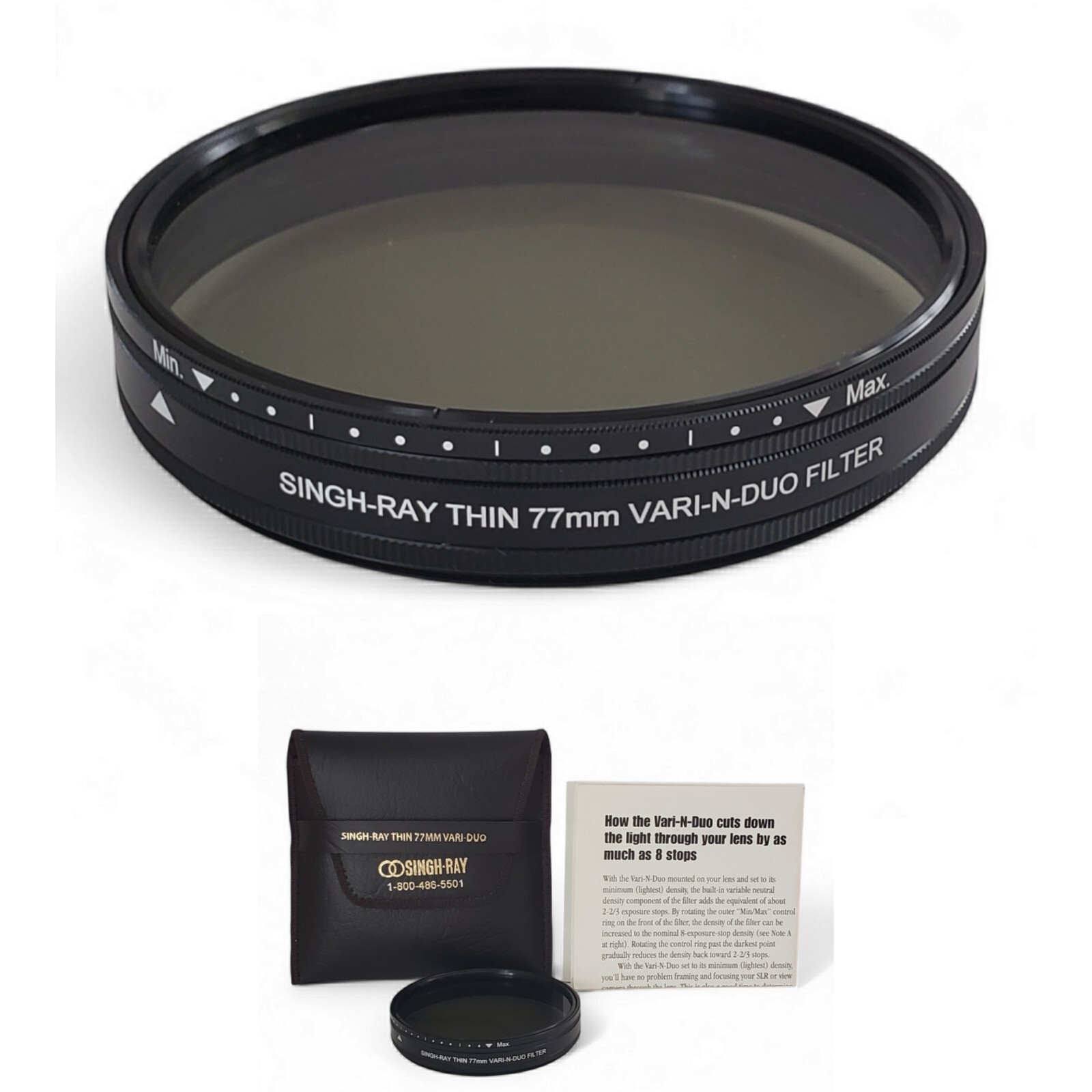 Singh-Ray Thin 77mm Vari-N-Duo Thin Ring Filter Padded Case & Pamphlet
