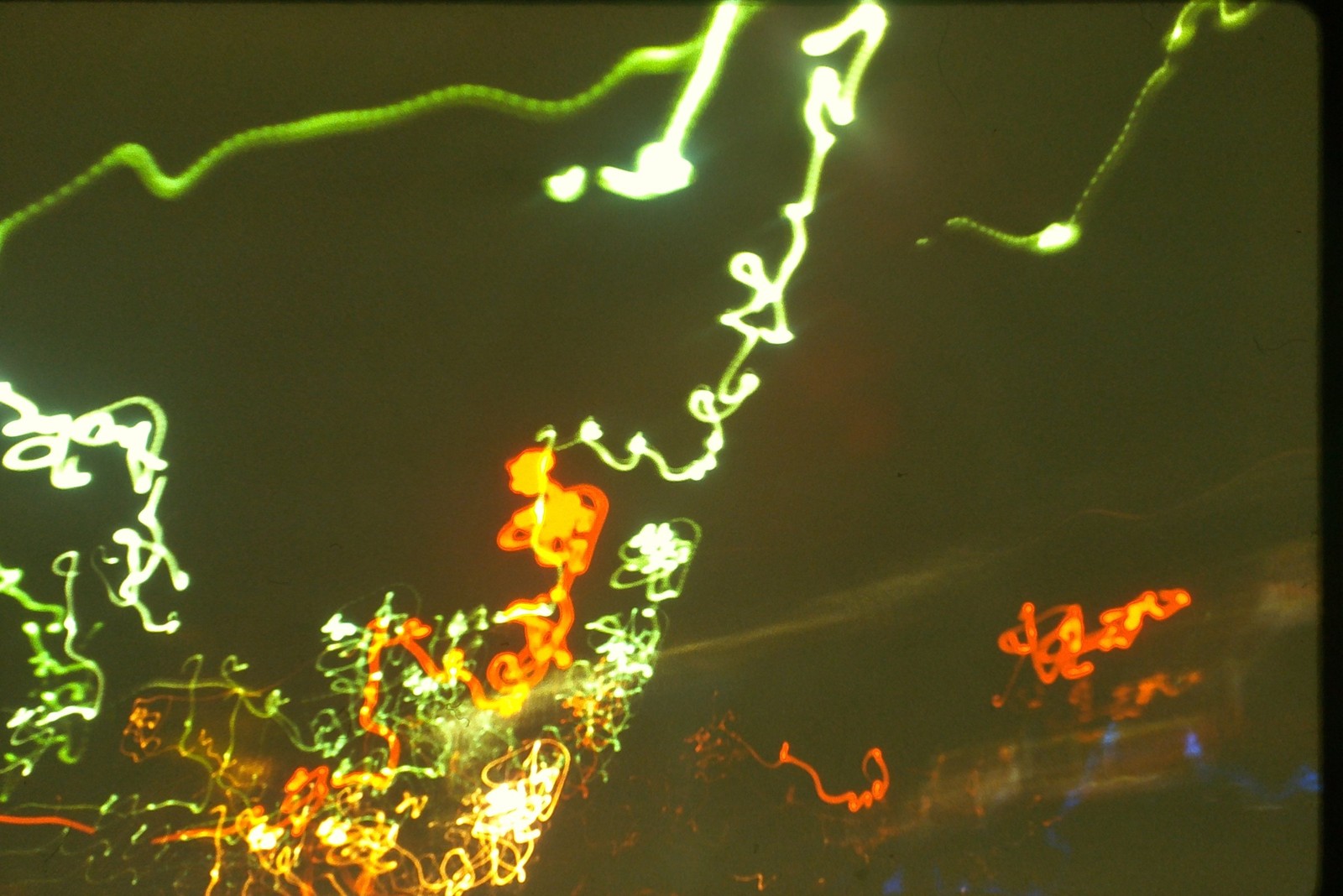 c1970's Kodachrome 35mm Slide Abstract Light Trails Night Photography Art c1970's Kodachrome 35mm Slide Abstract Light Trails Night Photography Art