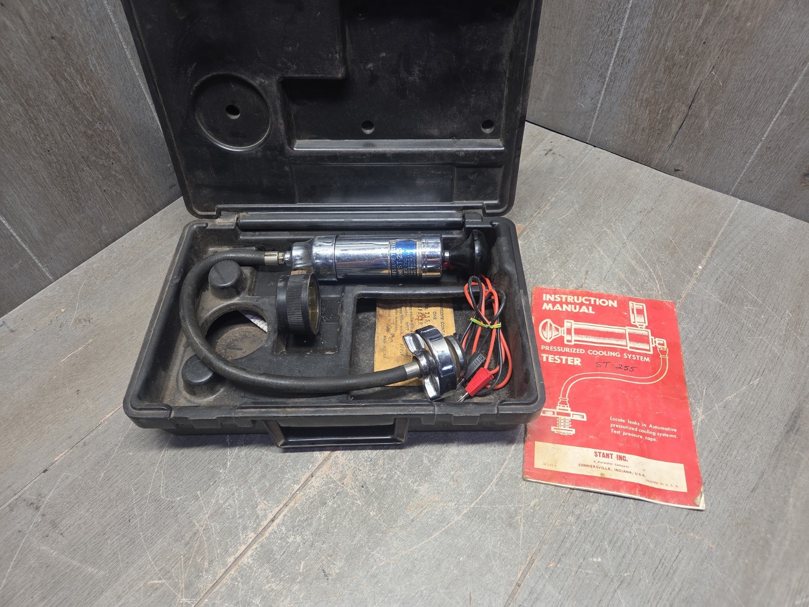 Vintage Stant ST 255 Cooling System Pressure Tester With Case