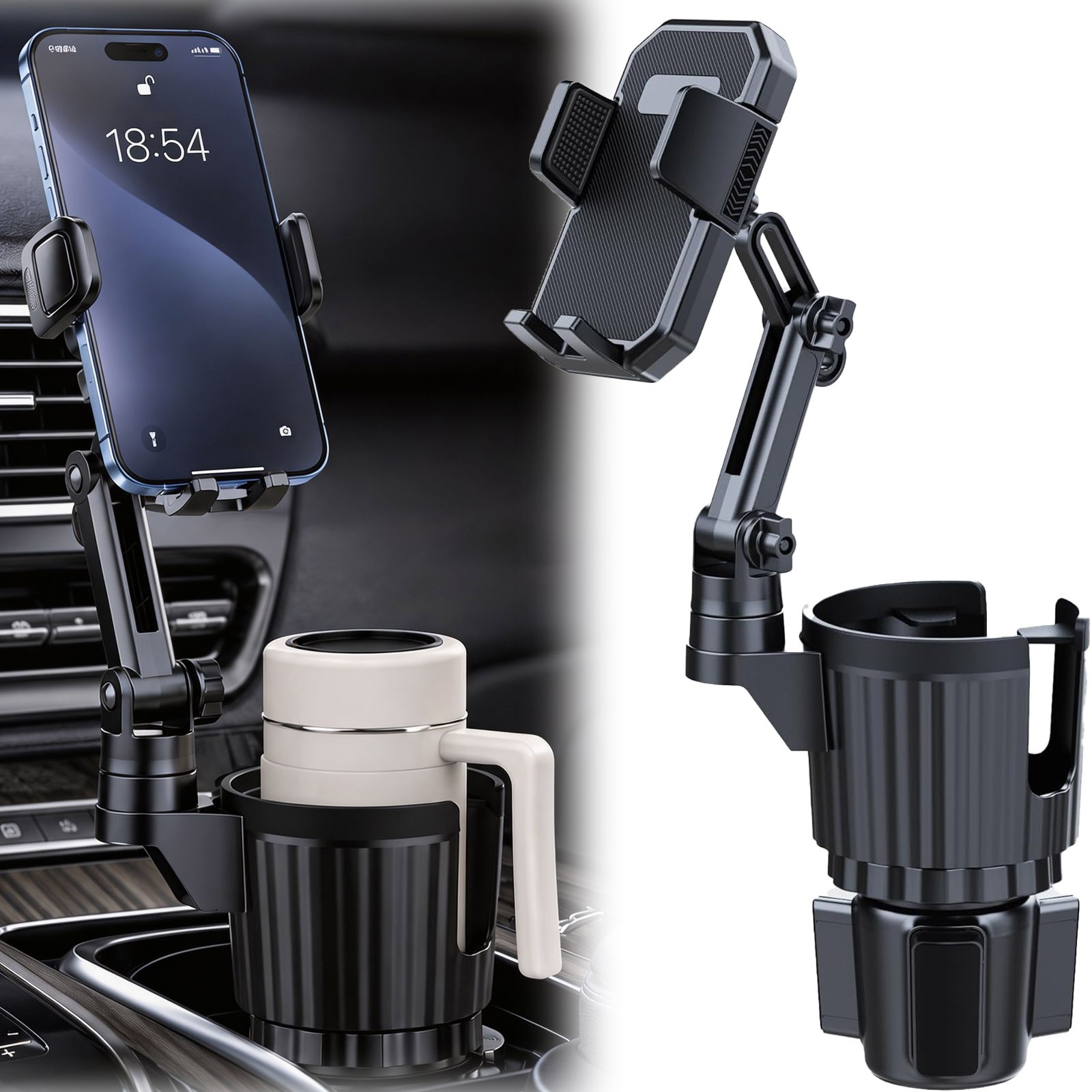 360° Universal Cup Holder Car Mount Cradle for Cell Phone Drink Organizer Holder