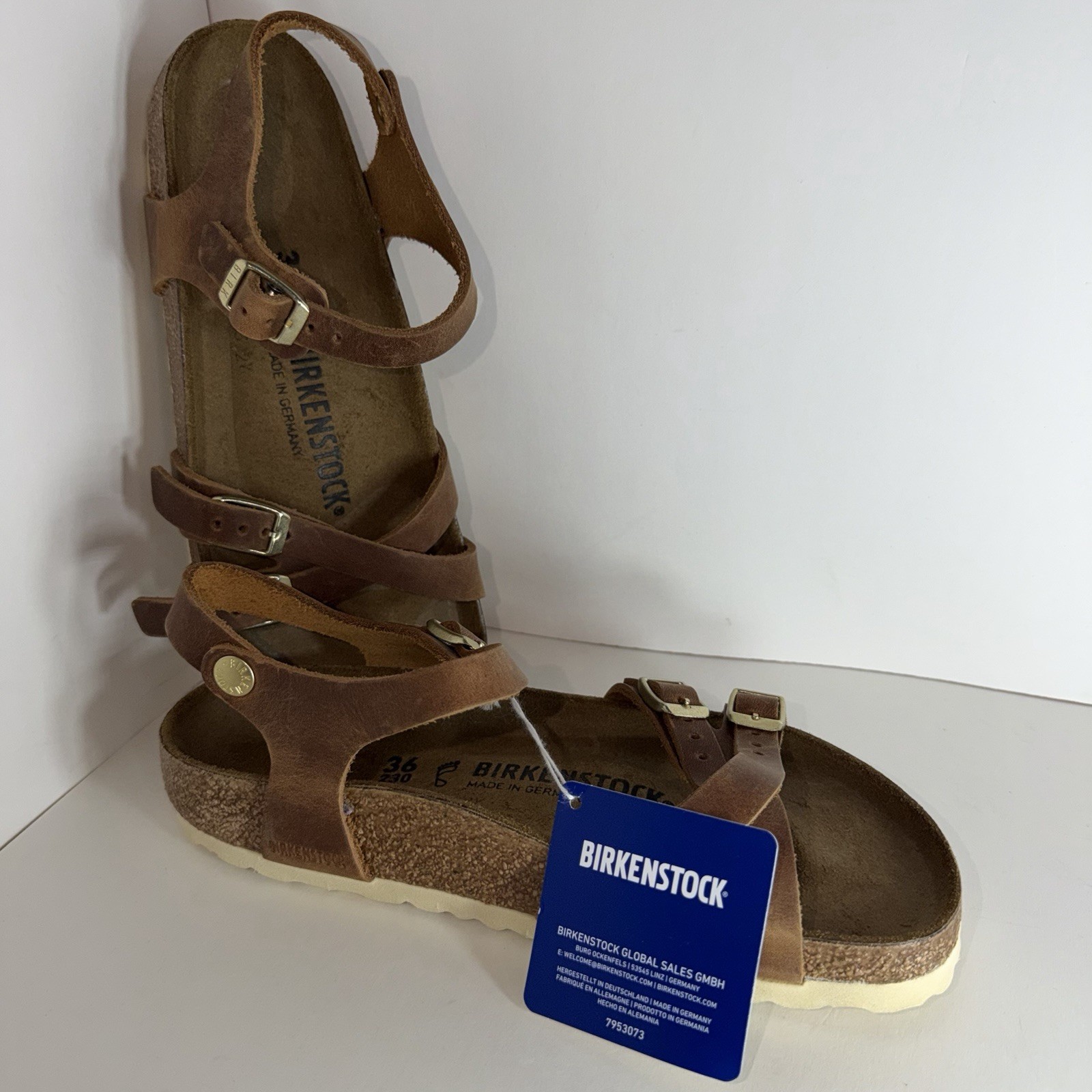 Birkenstock Kumba Strap Regular Fit Womens Sandal Cognac Size 36 New