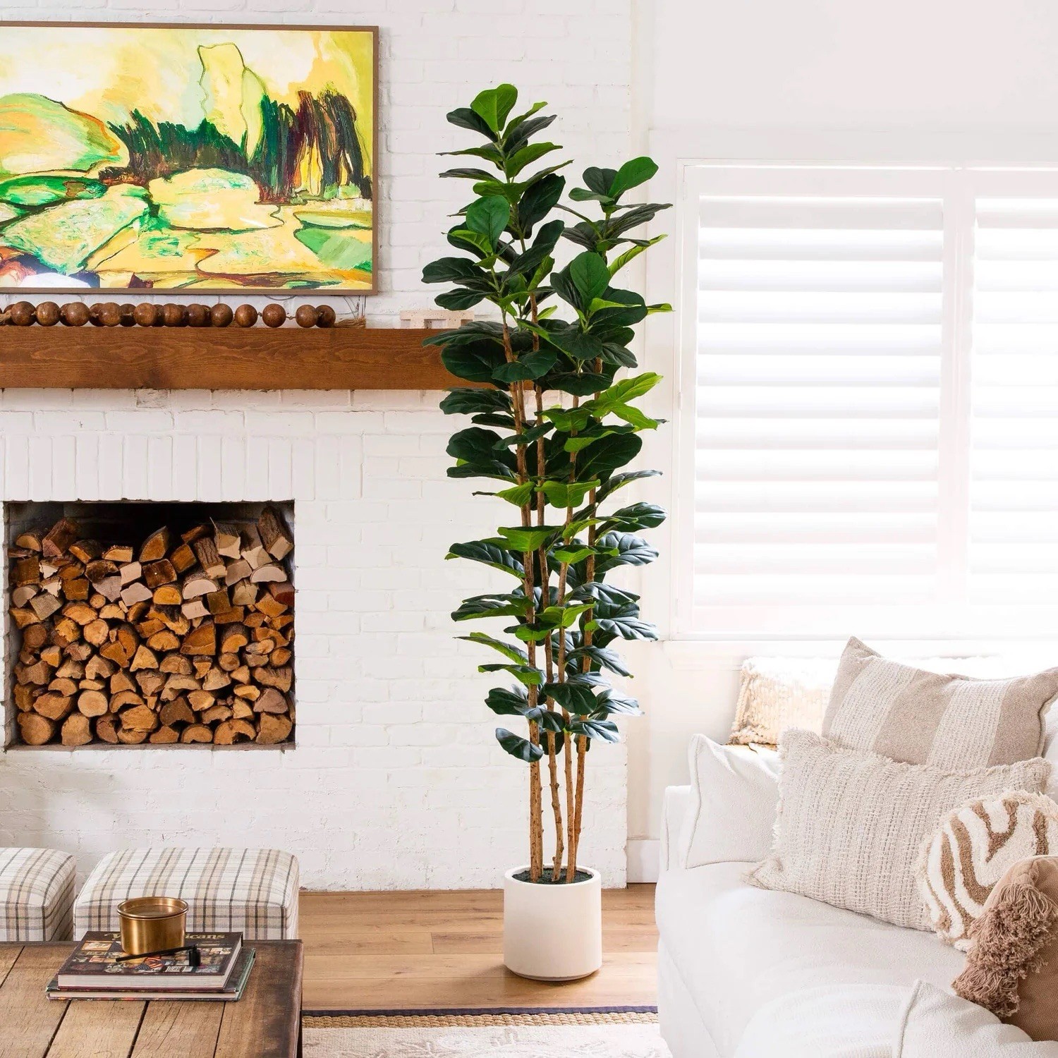 8 Ft. Artificial Fiddle Leaf Tree in Decorative White Planter. Retail $299 8 Ft. Artificial Fiddle Leaf Tree in Decorative White Planter. Retail $299