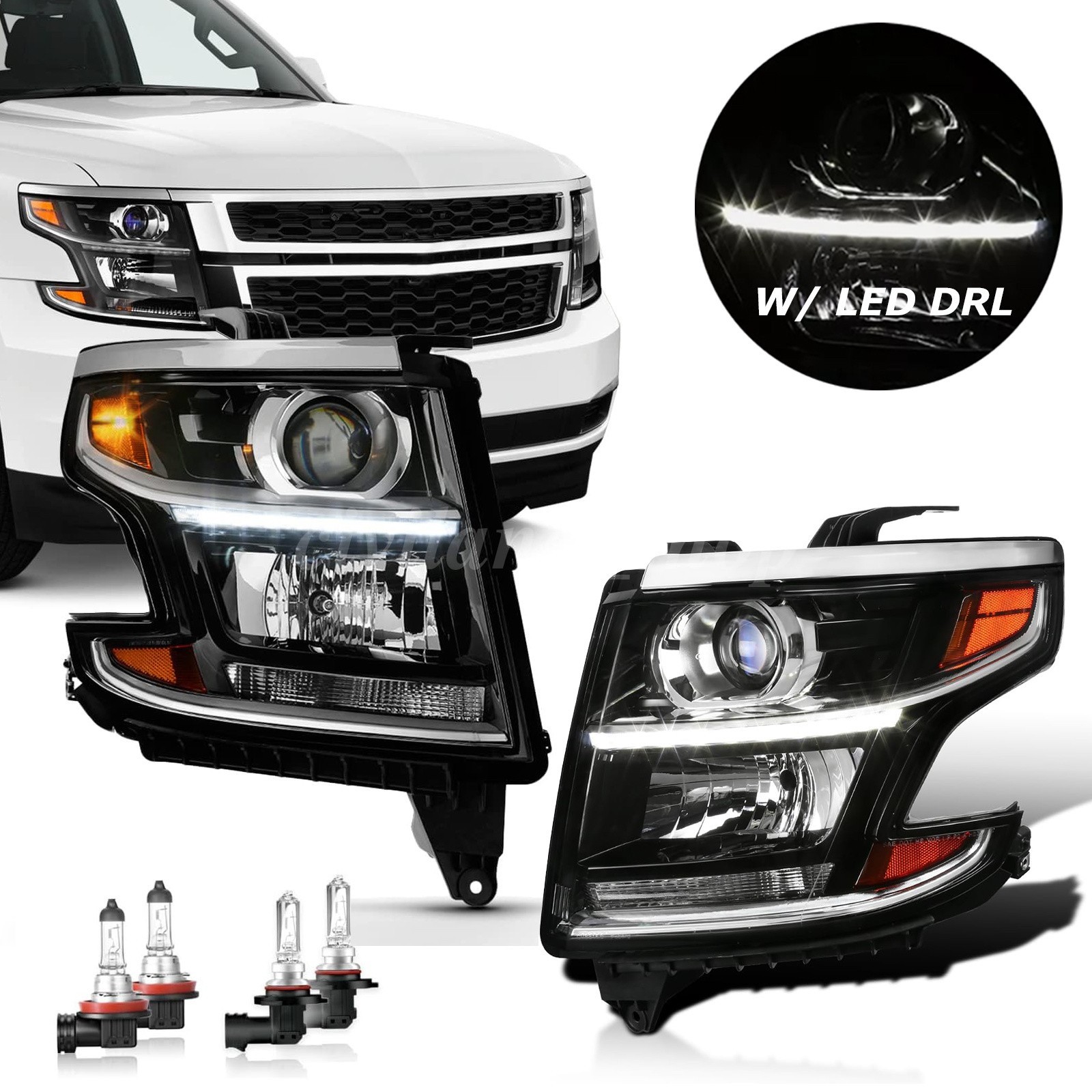 Headlight Pair For 2015-2020 Chevrolet Tahoe Suburban Left & Right Pair LH RH Headlight Pair For 2015-2020 Chevrolet Tahoe Suburban Left & Right Pair LH RH