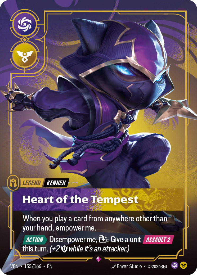 Riftbound Yordle, Kennen - Heart of the Tempest 155/166 FOIL Rare Vendetta NM