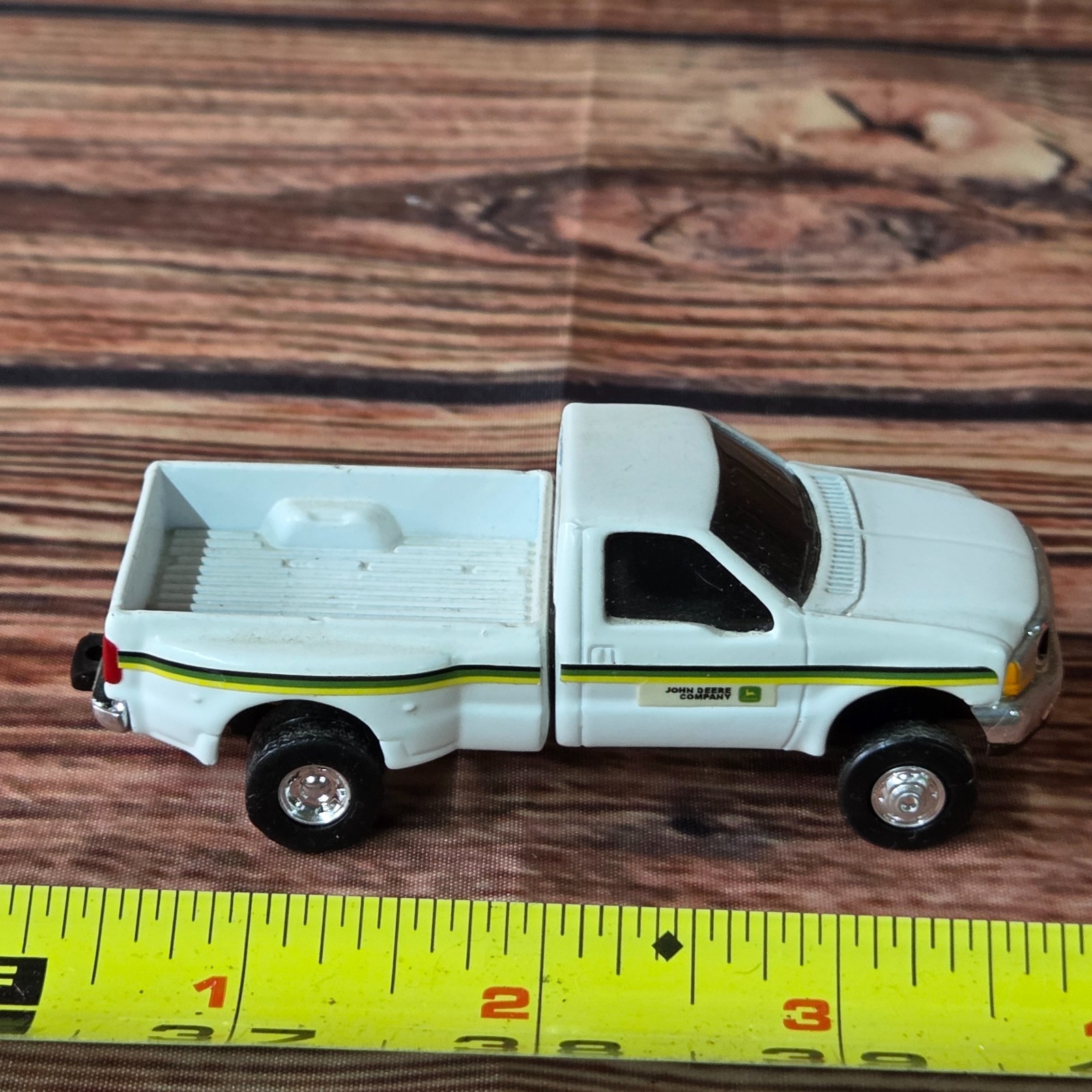 Vintage Ertl 1/64 scale John Deere Ford diesel dually die-cast pickup truck whit Vintage Ertl 1/64 scale John Deere Ford diesel dually die-cast pickup truck whit