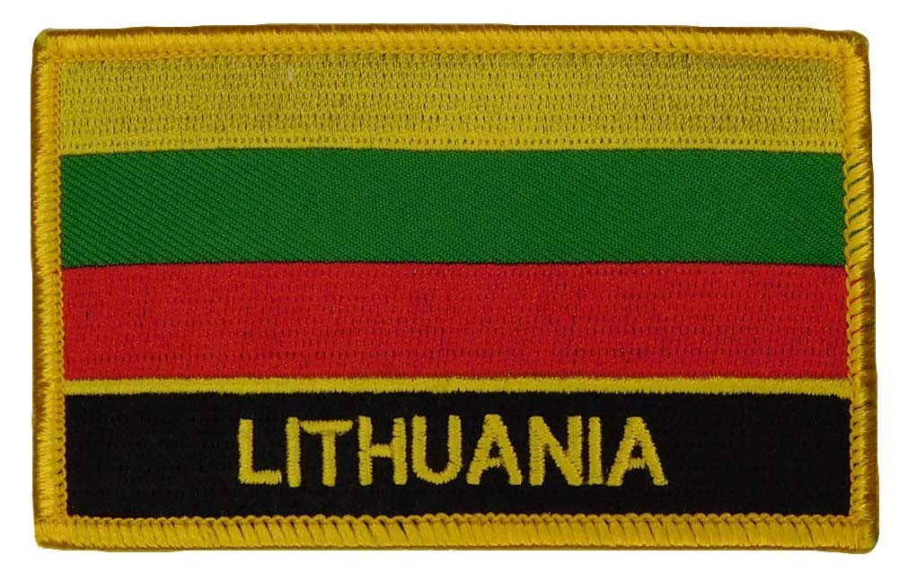 Pack of 6 Lithuania Rectangular Country Embroidered Iron On Patch FPR-139