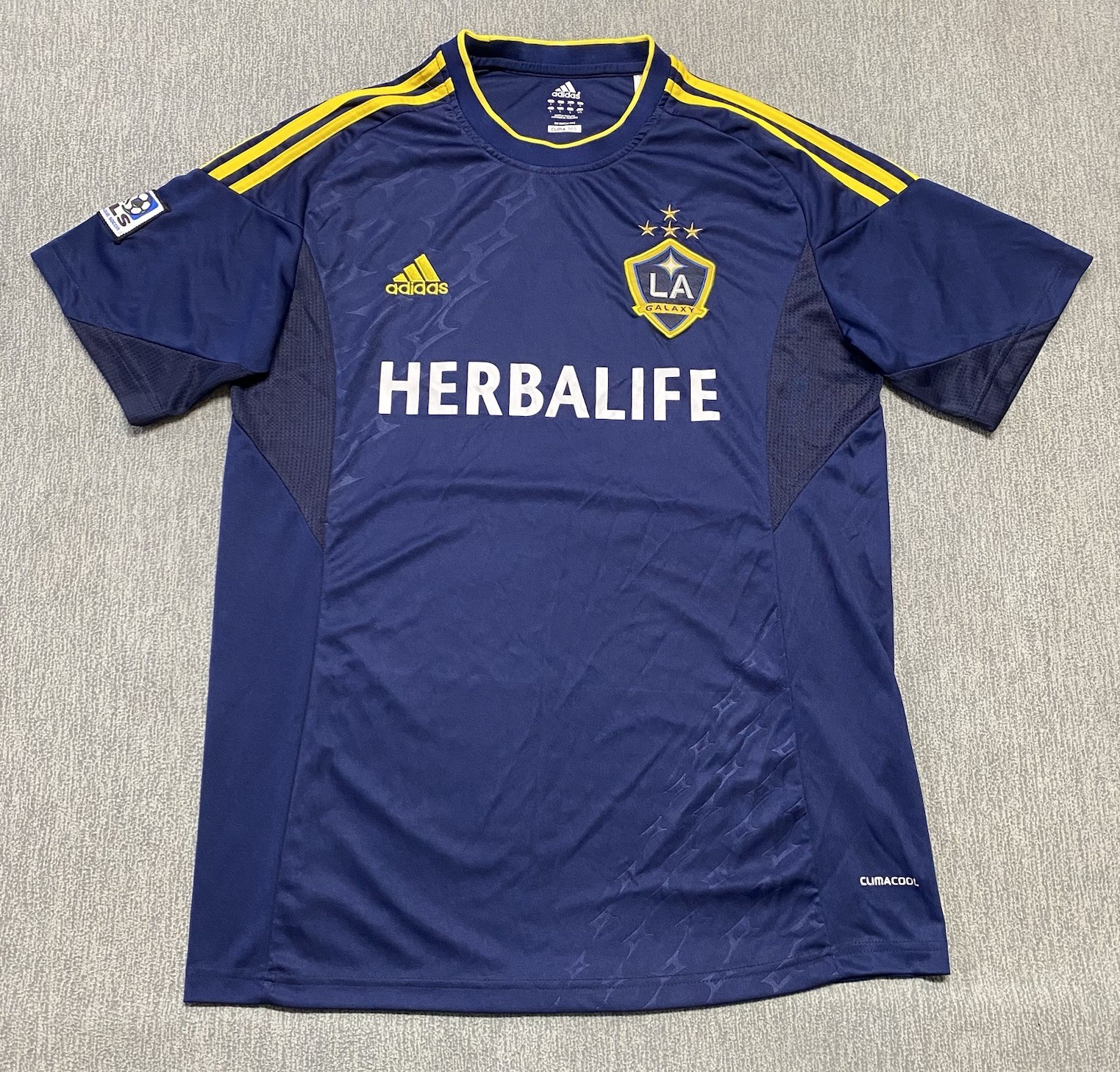 La Galaxy Jersey Mens Large 2013-2014 Away Kit NIGHT FLASH Star Adidas Blue La Galaxy Jersey Mens Large 2013-2014 Away Kit NIGHT FLASH Star Adidas Blue