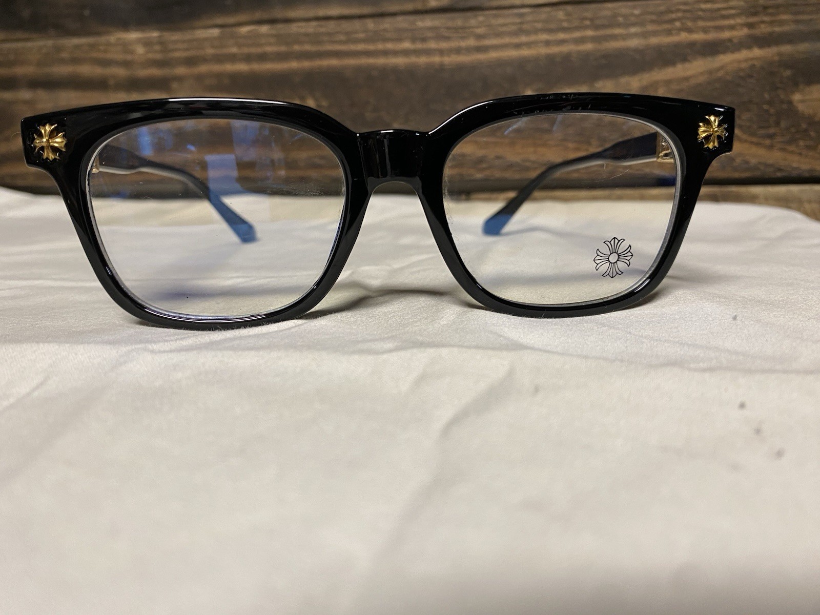 Crome Hearts Eye Glasses 18k Gold. Black. Made In Italy. Used Good Condition