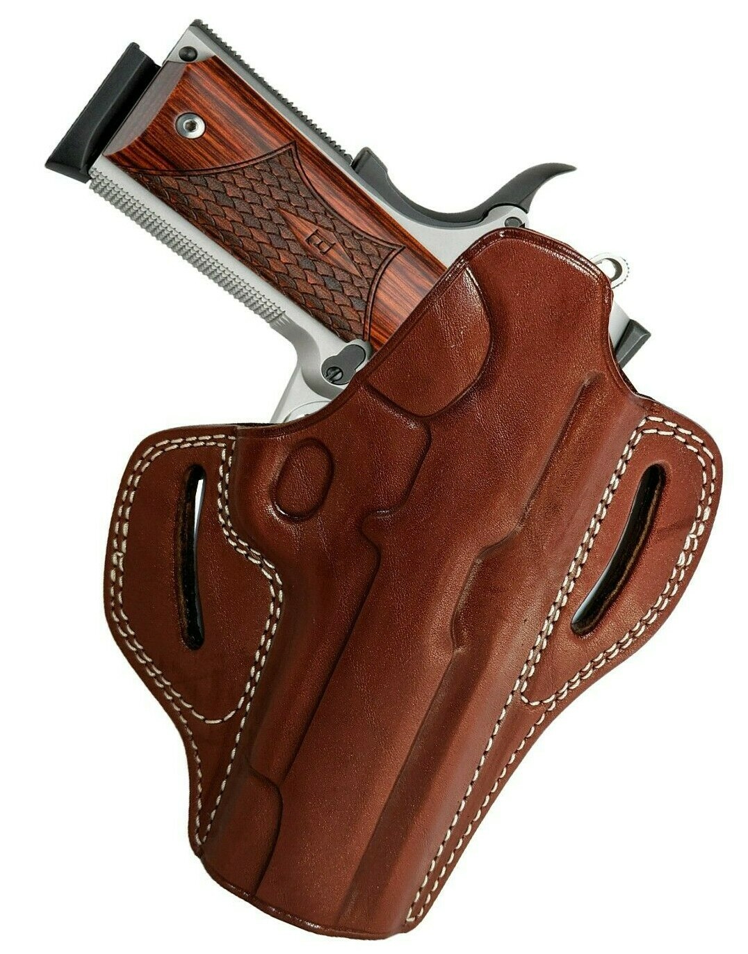 1911 Leather Holster, Right Hand OWB Leather Gun Holster - Fits 4.25