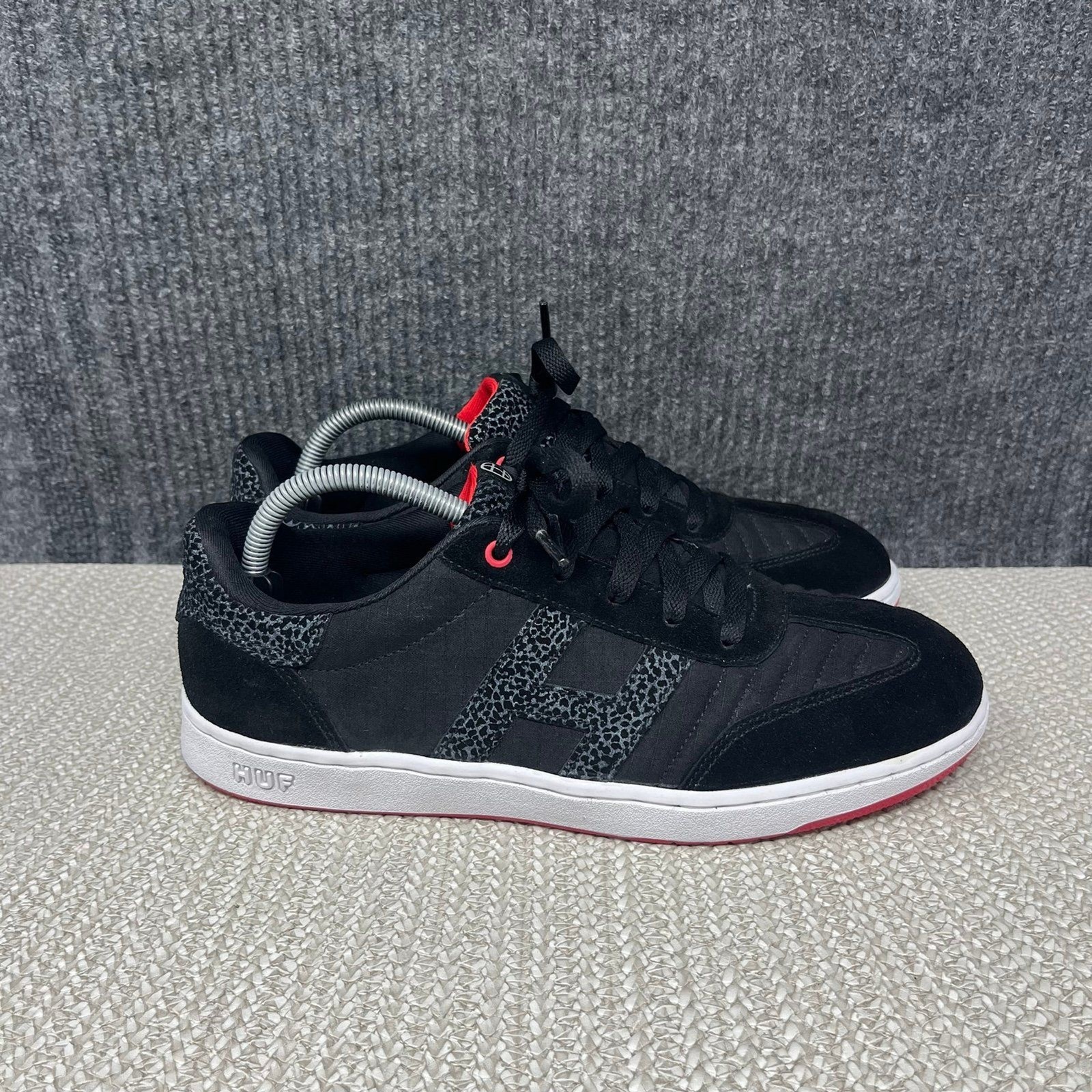 HUF Arena Skate Shoes Black Red Elephant Print Grey Mens 10 US 2014 HUF Arena Skate Shoes Black Red Elephant Print Grey Mens 10 US 2014