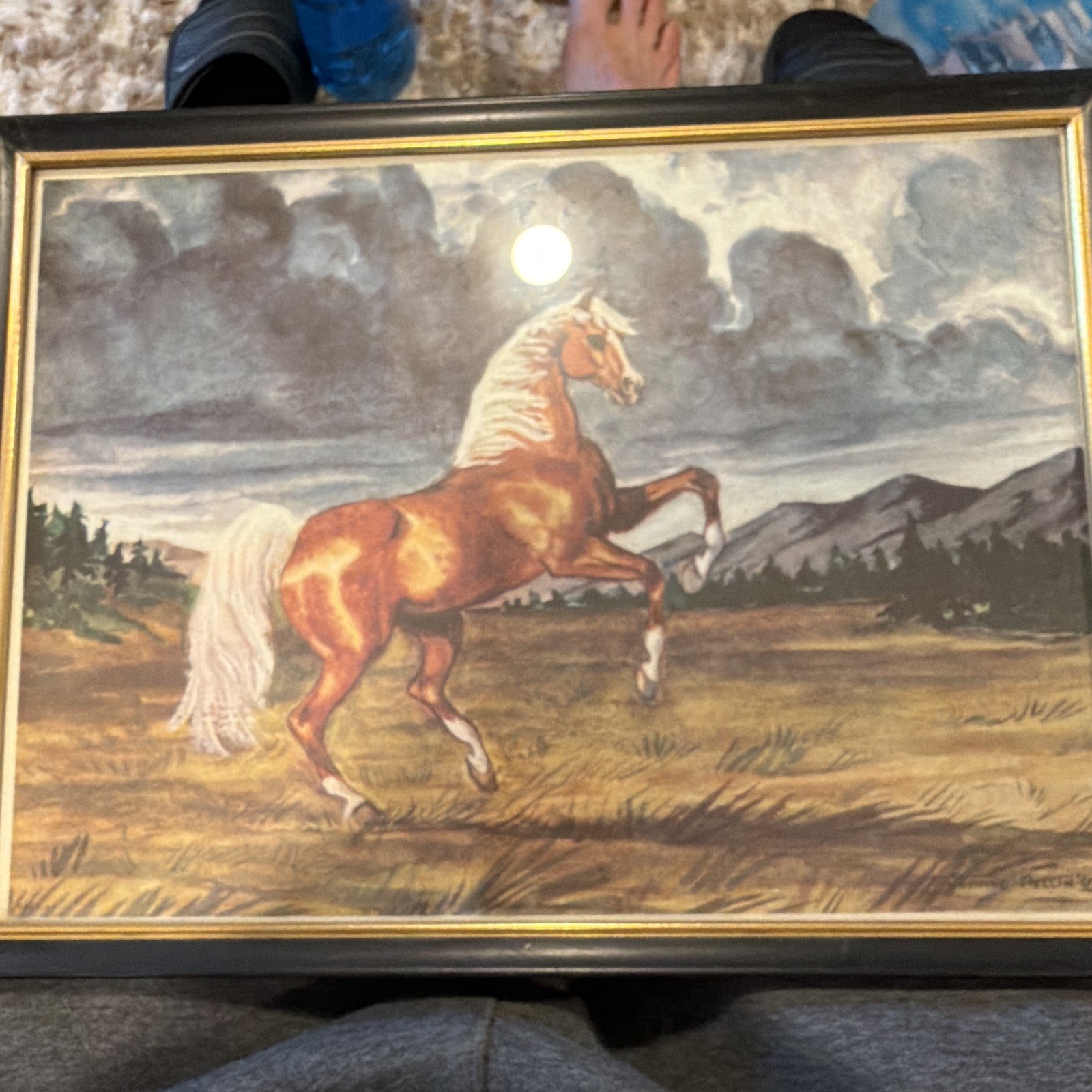 Two 1949 Jeanne Mellin Horse Print Framed Original Signature Equine Art rare Two 1949 Jeanne Mellin Horse Print Framed Original Signature Equine Art rare