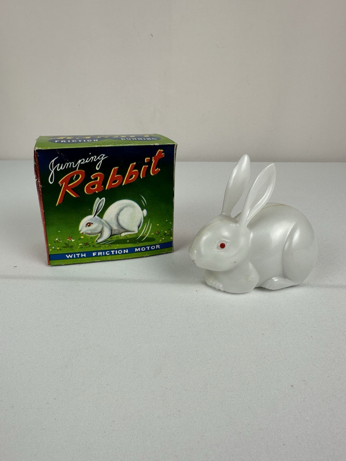 Vtg Jumping Easter Rabbit Bunny Original BOX works Japan