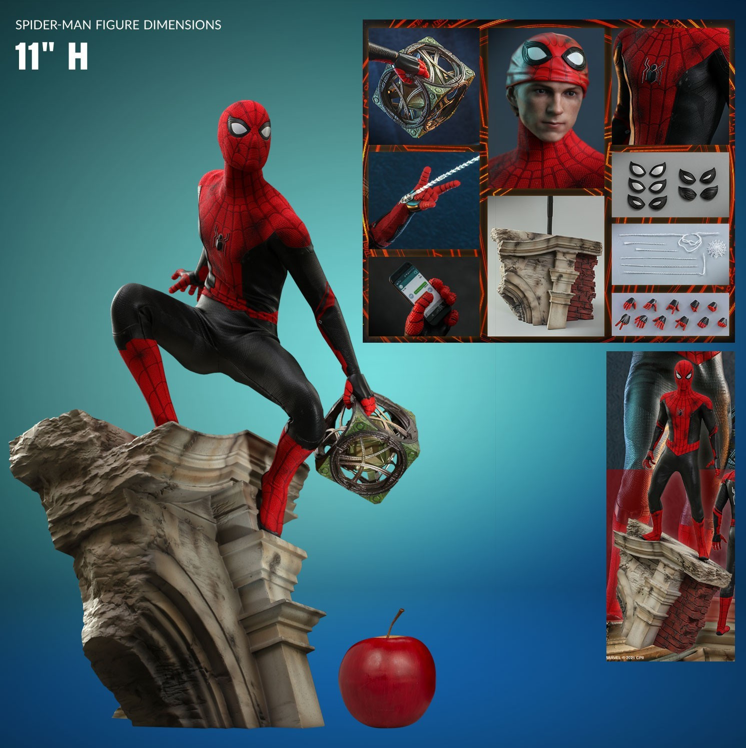 Hot Toys Spider-Man No Way Home Battling Version 1:6 Figure Movie Promo Base