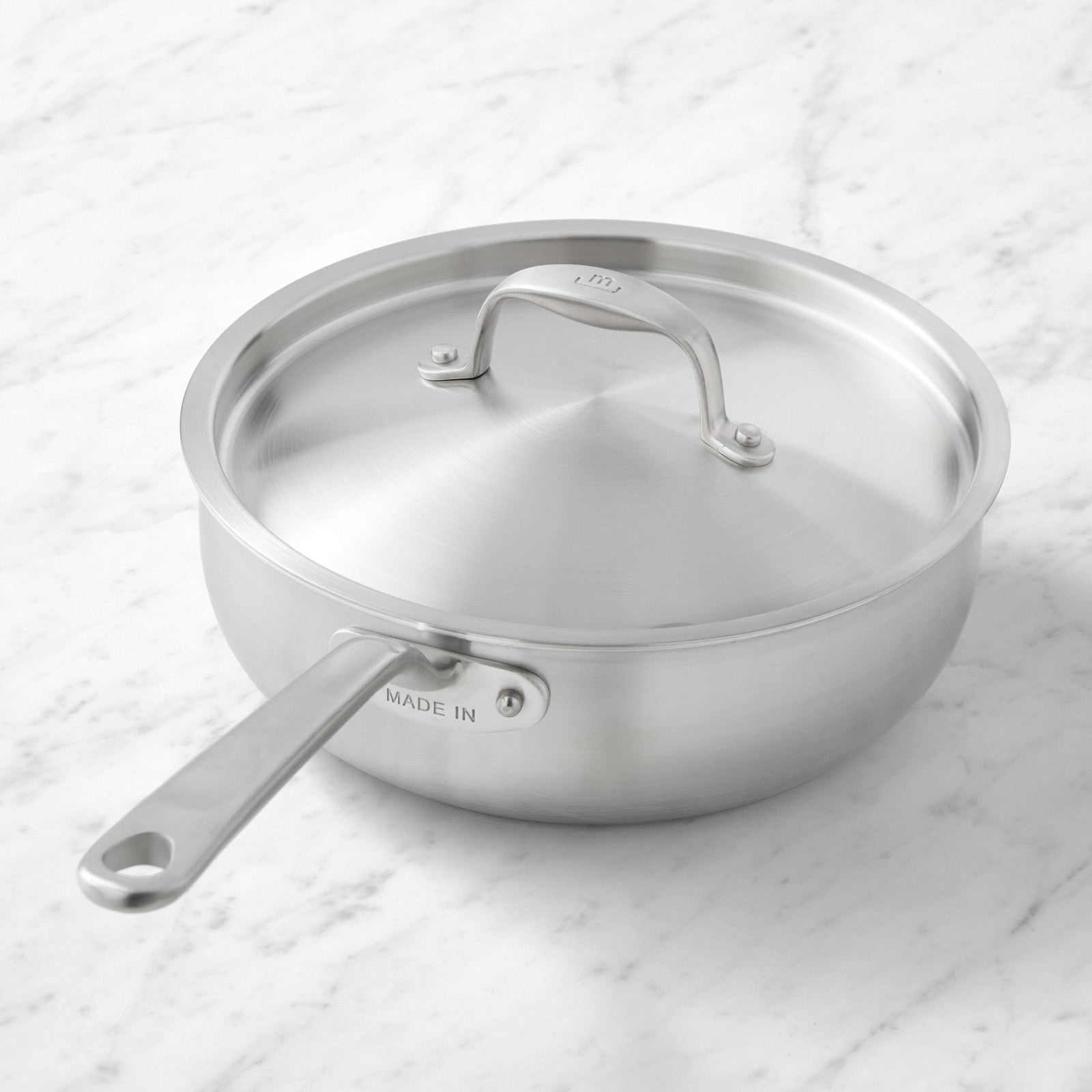Made In Stainless-Steel Saucier, 3-Qt