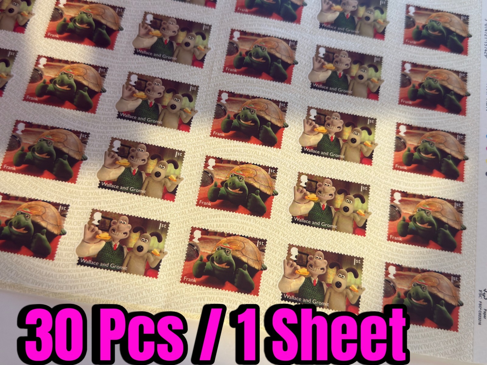 Royal Mail 1st FIRST CLASS Postage Stamps £1.80 aardman