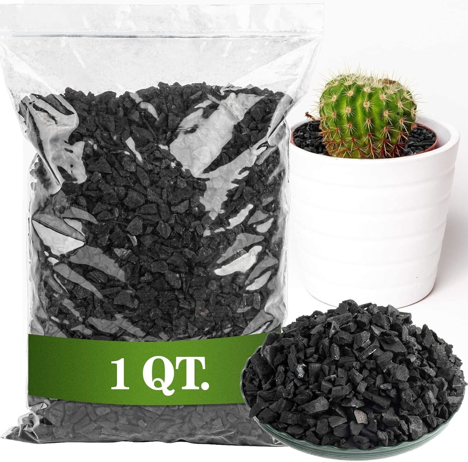 Horticultural Charcoal for Plants 1Qt Organic Biochar for Soil Bonsai Terrarium