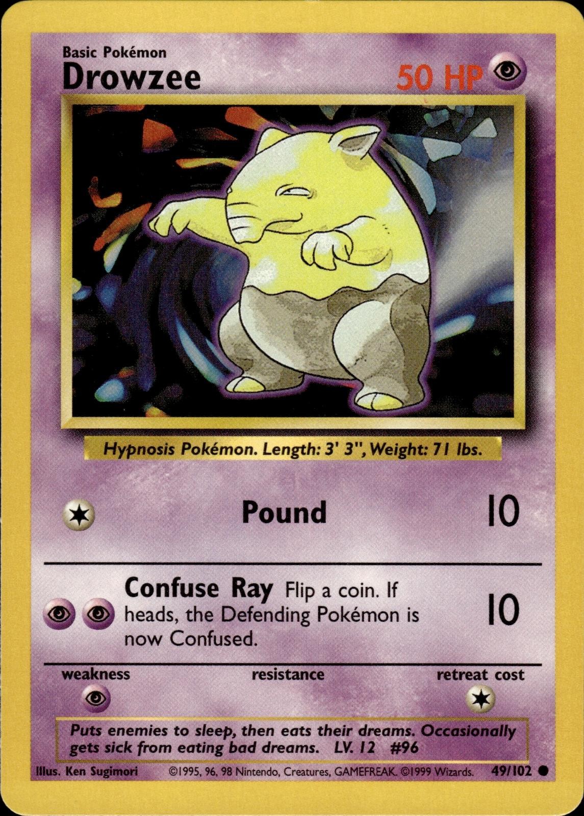 Pokemon Base Set Common Drowzee 49/102 - Near Mint (NM)