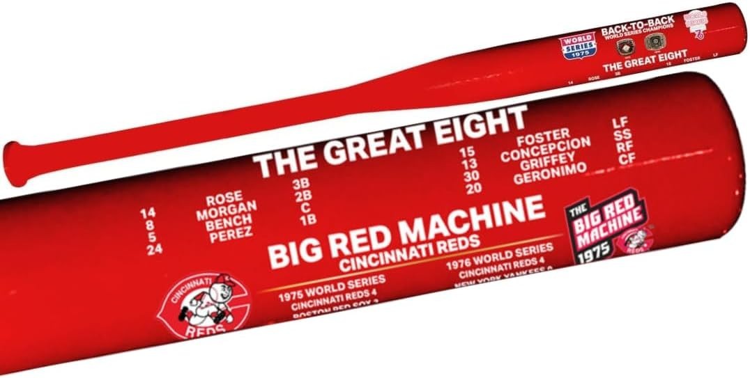 Cincinnati Reds Big Red Machine 50th Anniversary Bat Back to Back 1975 & 1976