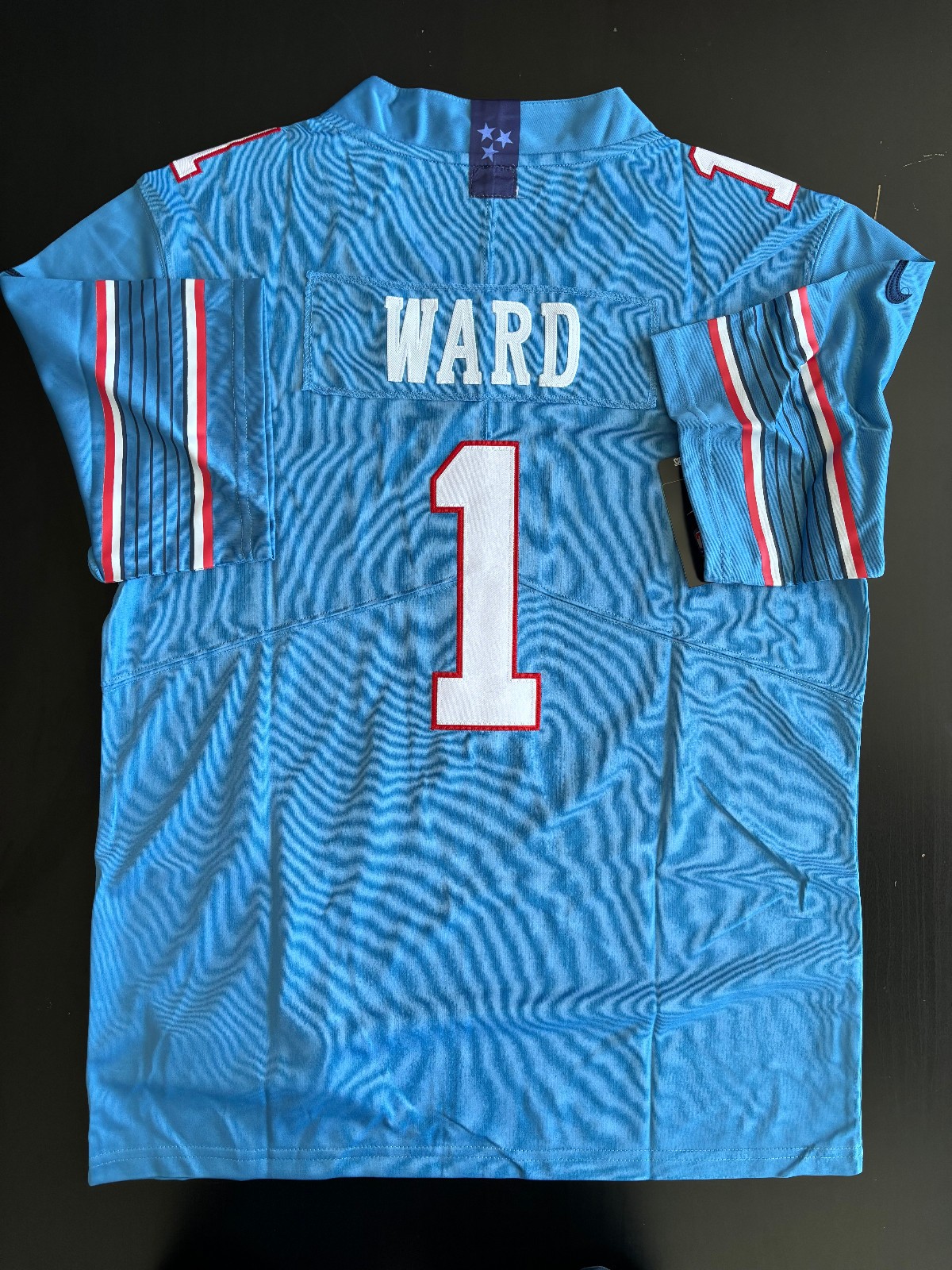 Cam Cameron Ward#1 Men\'s Tennessee Titans Teal Jersey Size Medium - New