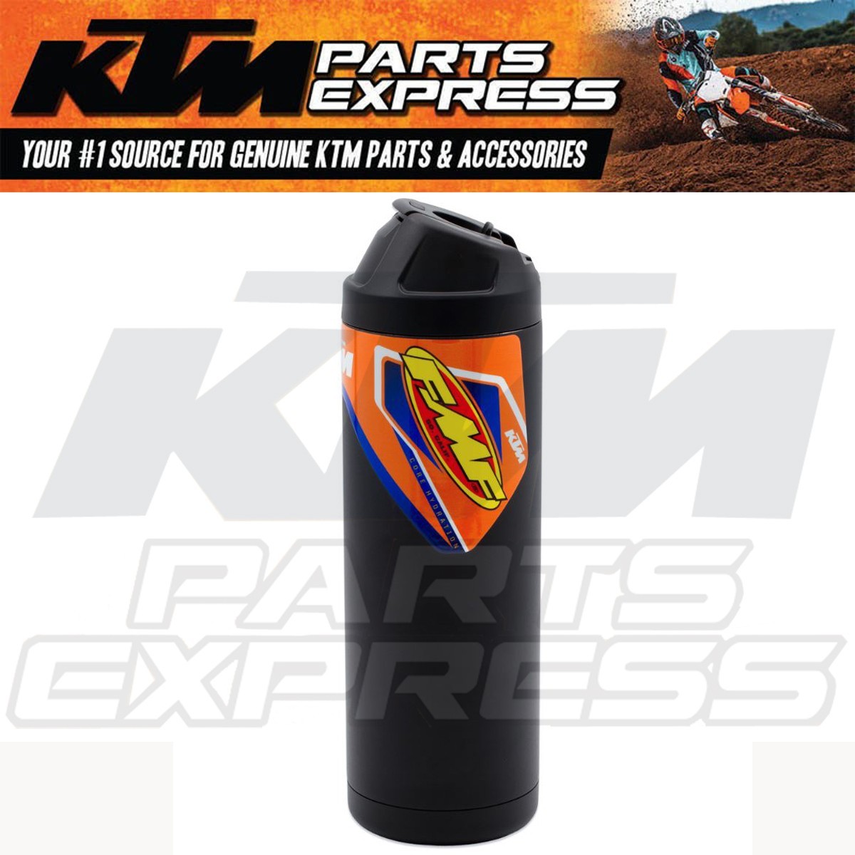 NEW KTM FMF BLACK STAINLESS STEEL WATER BOTTLE UPW260044300