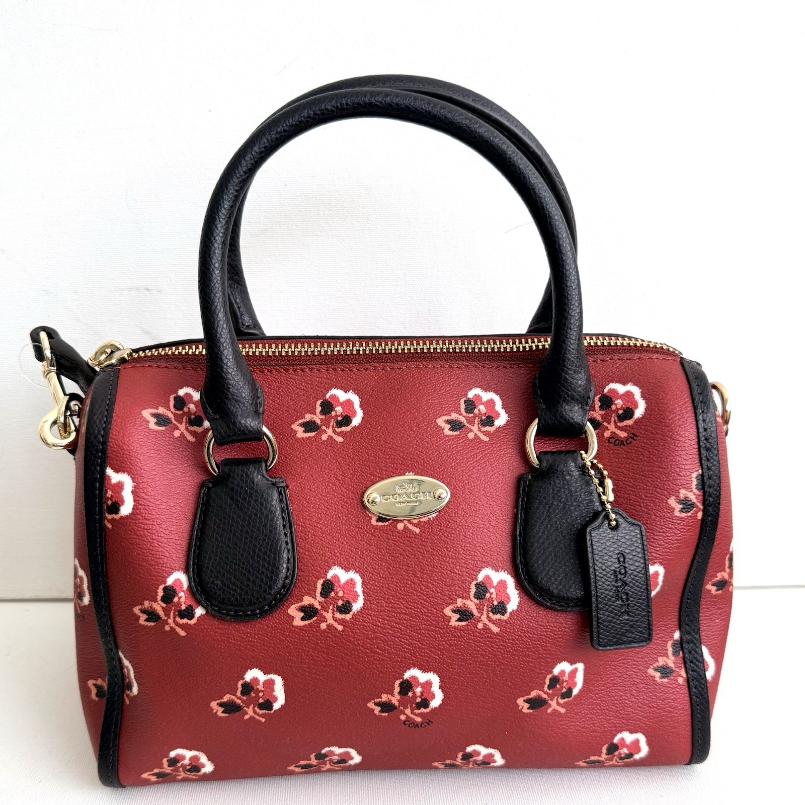 NWT Coach Mini Bennett Satchel Purse Bag Bramble Rose Coated Canvas 36203 NWT Coach Mini Bennett Satchel Purse Bag Bramble Rose Coated Canvas 36203