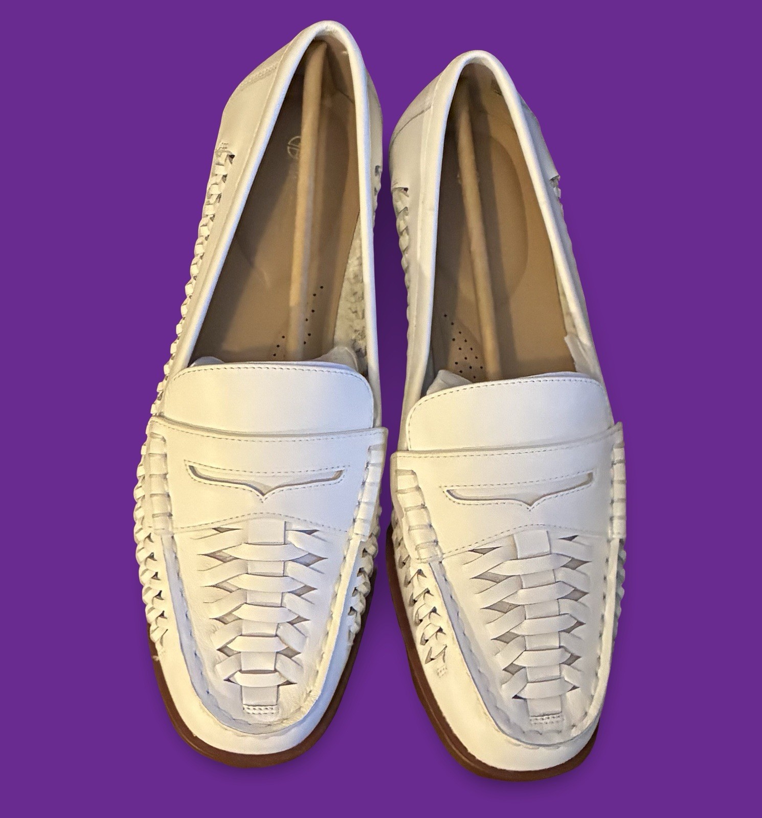 Giani Bernini shoes.   Brynnleel.  7.5m.  Wht linen.