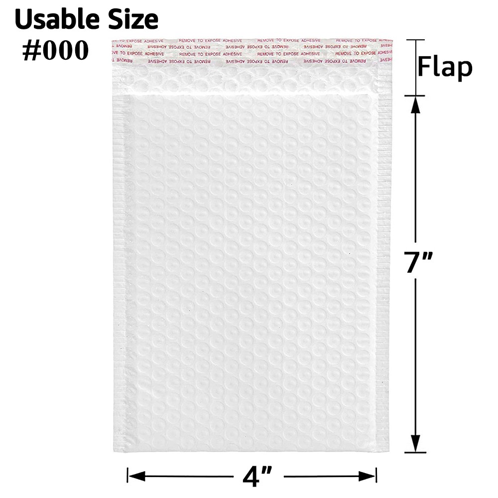 200Pcs White 4-Layer Bubble Mailers Self Seal Waterproof Poly Shipping Envelopes