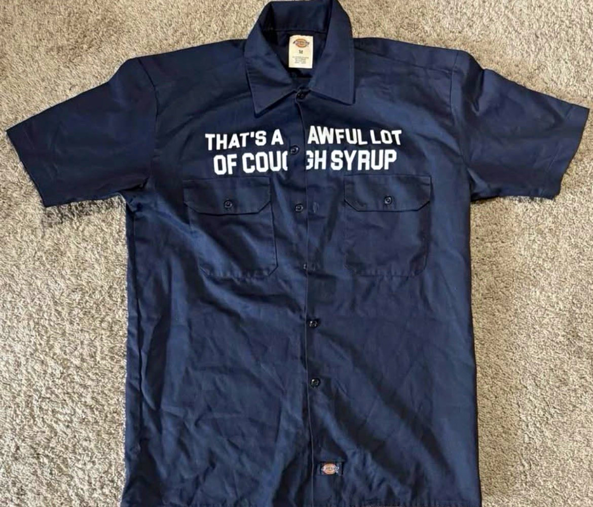 Dickies Men's Navy (Awful lot of cough syrup) shirt+pants Dickies Men's Navy (Awful lot of cough syrup) shirt+pants