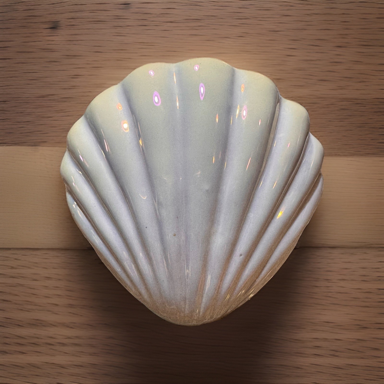 Vintage iridescent Clam Shell Catchall | Seashell Tray | Soap dish | Jewelry