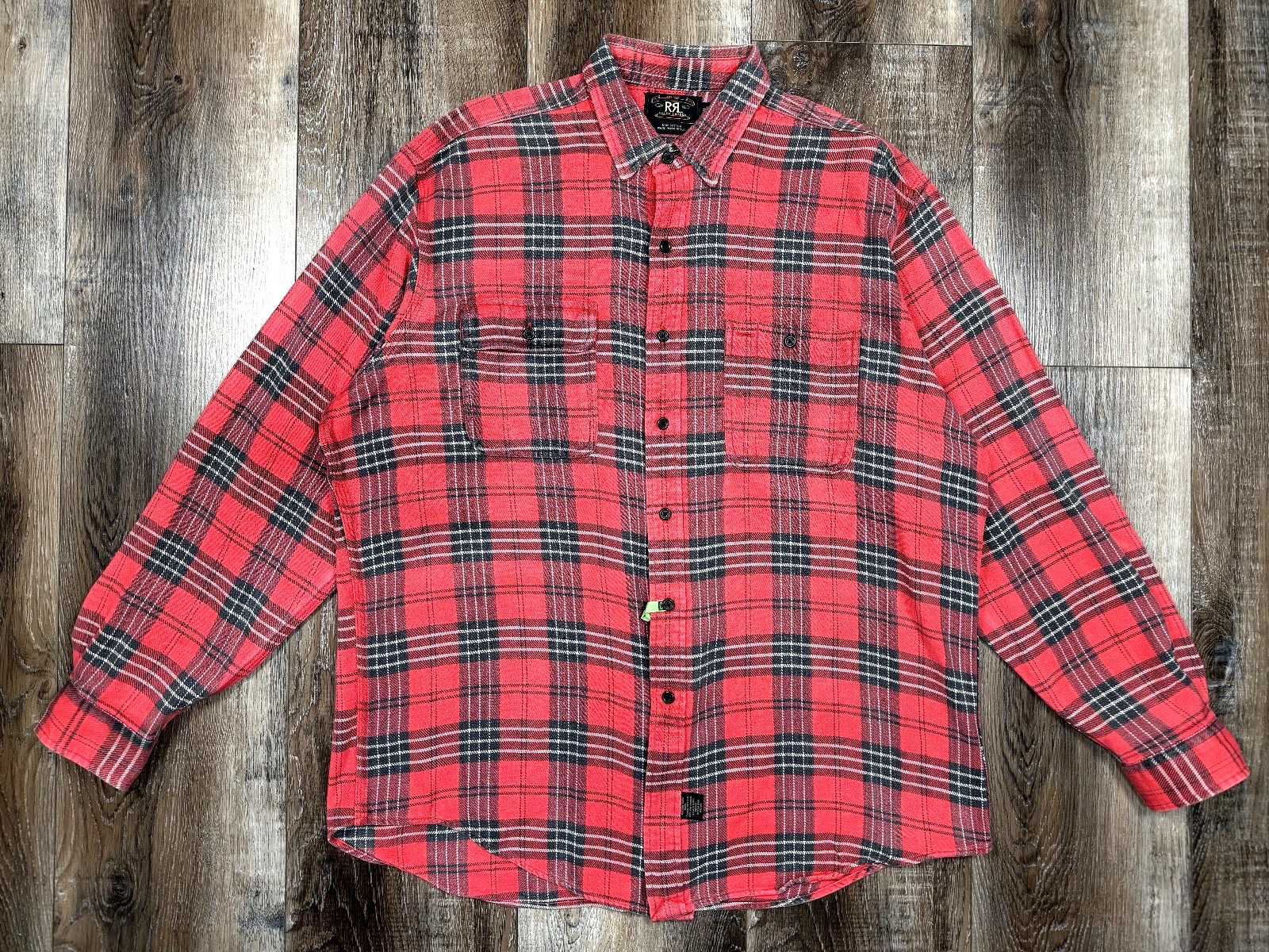 Vintage Double RL Heavy Flannel Size XL Red Plaid Button Up Ralph Lauren RRL