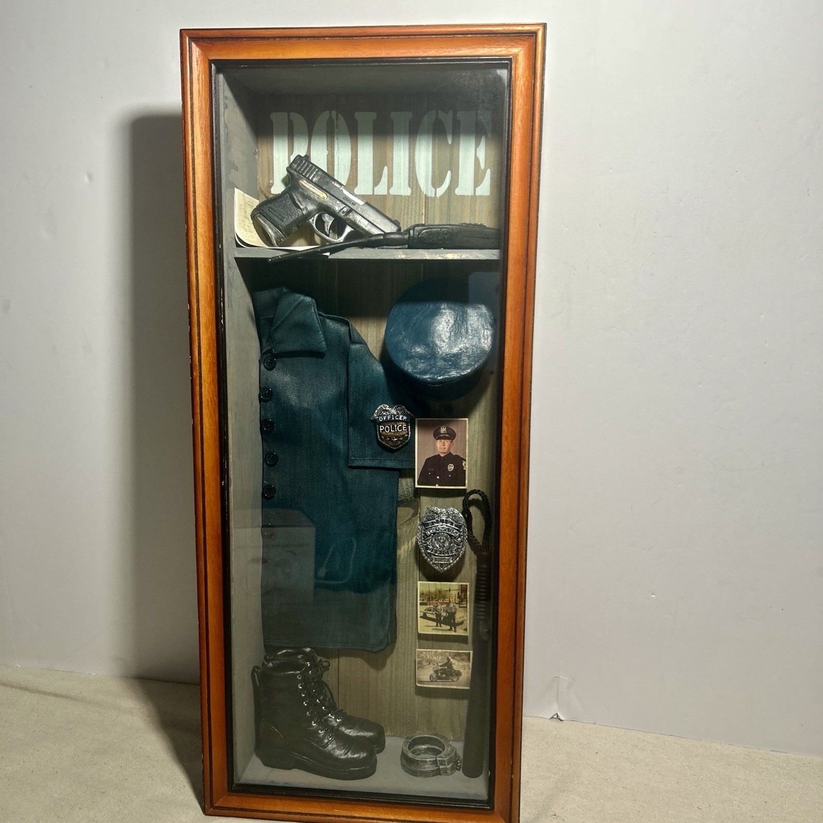 Vintage G.I. Joe Police Officer (1996) Shadow Box Display Vintage G.I. Joe Police Officer (1996) Shadow Box Display