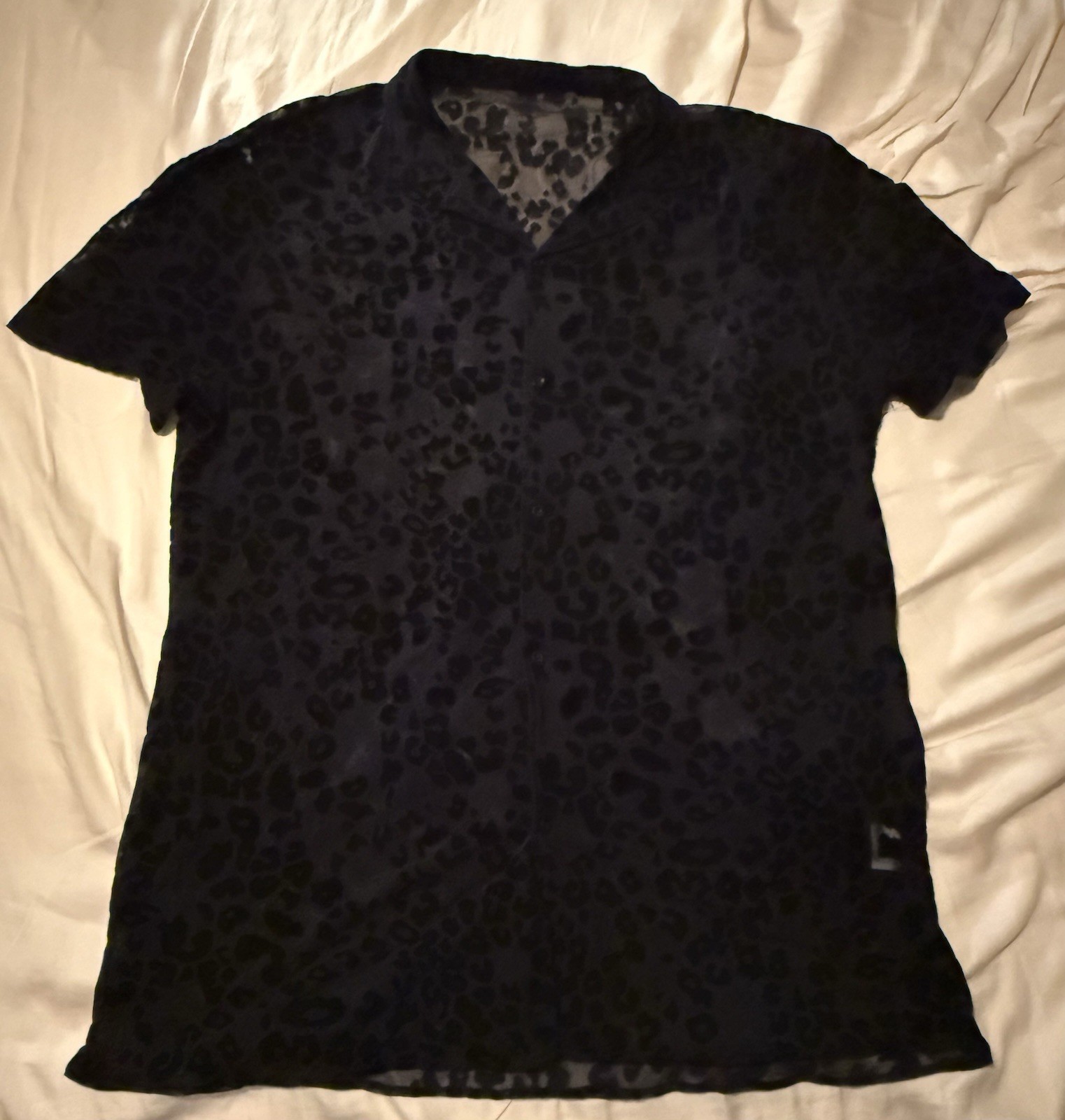 Men’s SHEIN Transparent Cheetah Print Polo Size XXL