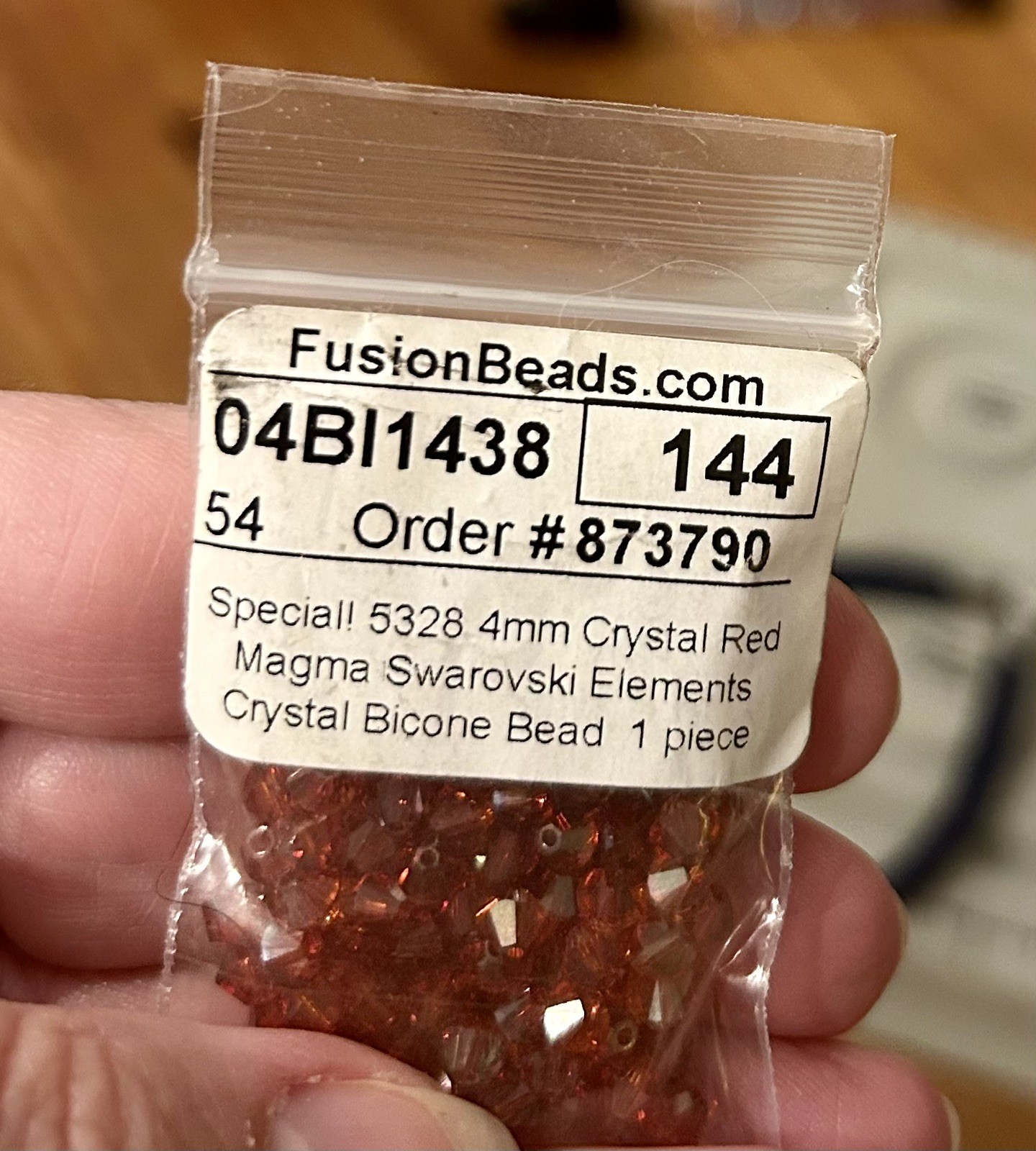 144 Swarovski 5328 4mm Crystal Red Magma Bicone Beads Full Gross NOS