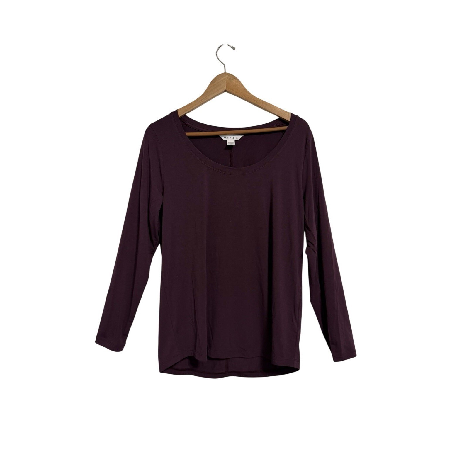 Athleta Stratus II Long Sleeve Top Womens Medium Purple Scoop Neck Casual