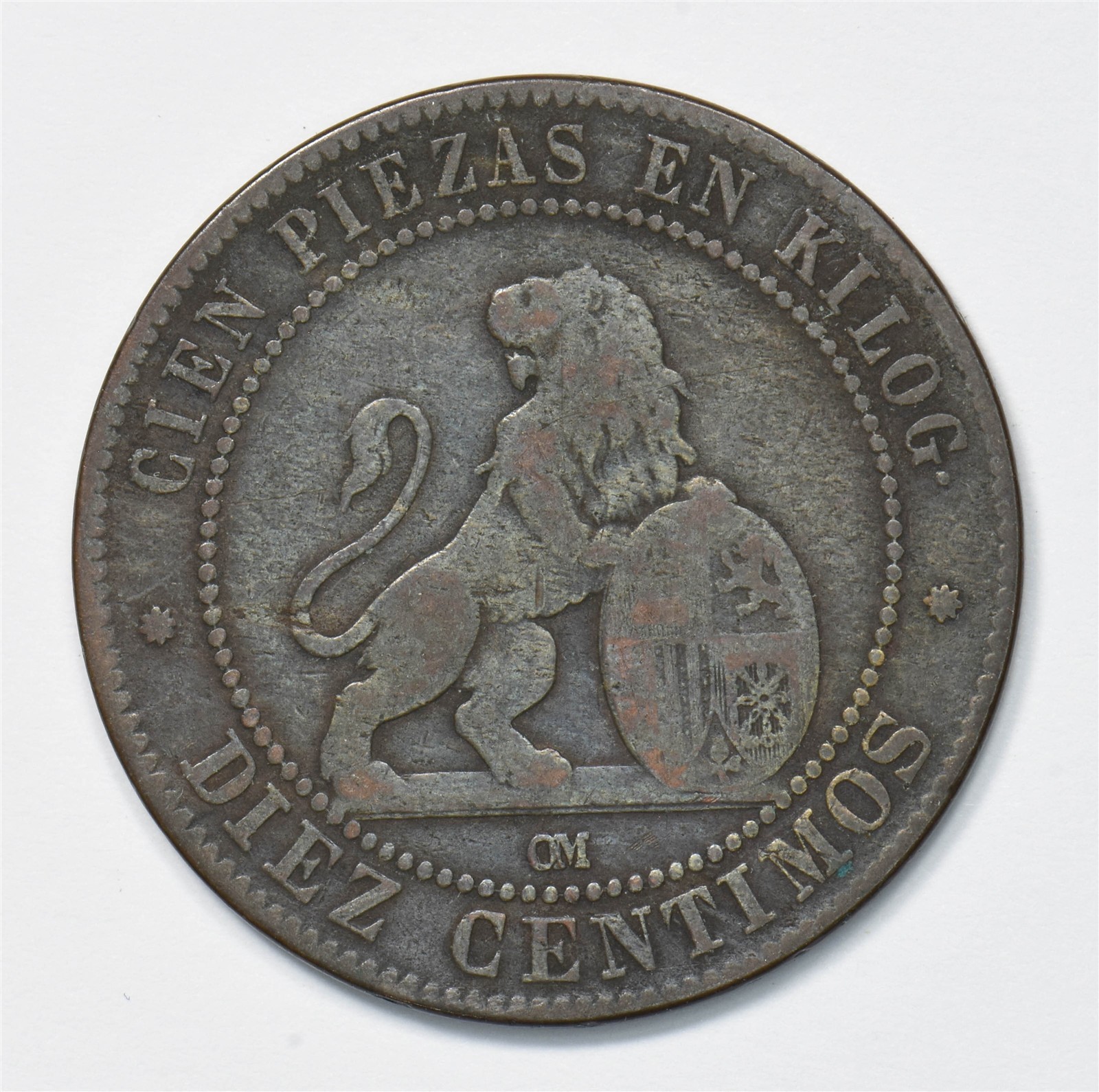 Spain 1870-OM 10 Centimos Hispania seated P903445 combine shipping
