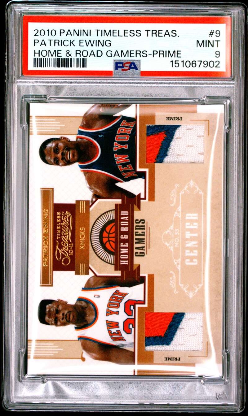 2010-11 Timeless Treasures Dual Patch Patrick Ewing /10 PSA 9 POP 1