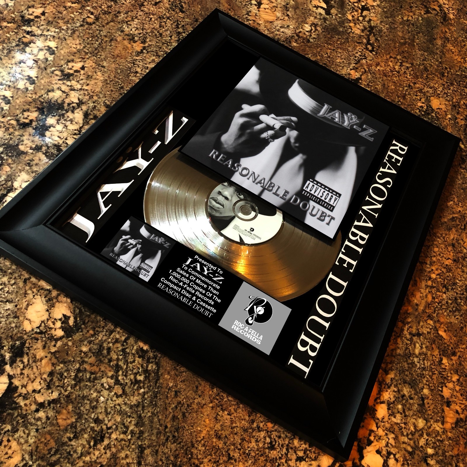 JAY-Z ( Reasonable Doubt ) Platinum Music Award Vinyl LP Record CD