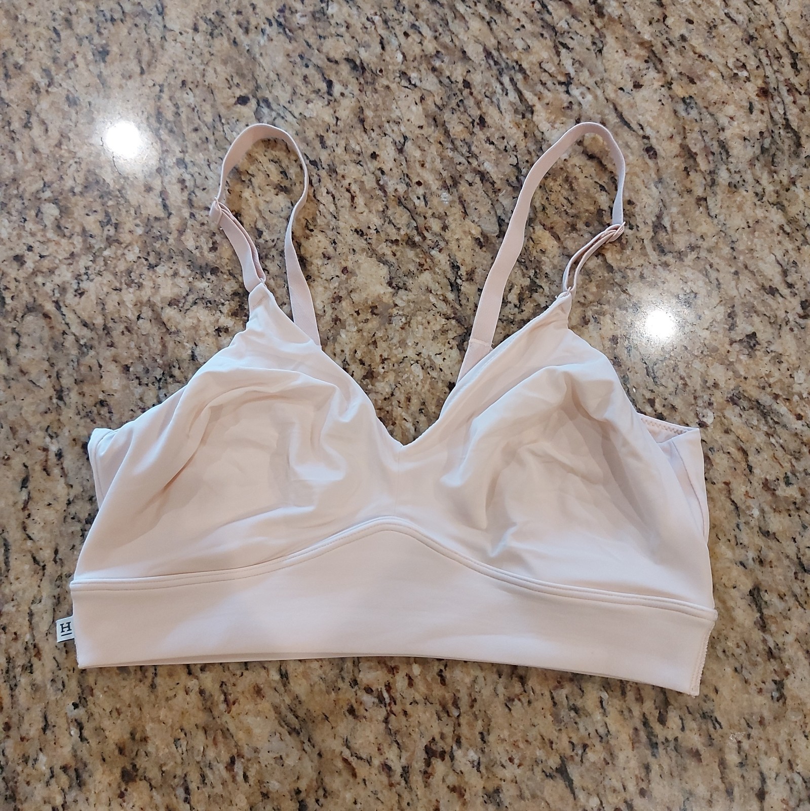 HARPER WILDE Triangle Bralette Women\'s Size XL Peach/Beige Stretch No Wire HARPER WILDE Triangle Bralette Women\'s Size XL Peach/Beige Stretch No Wire