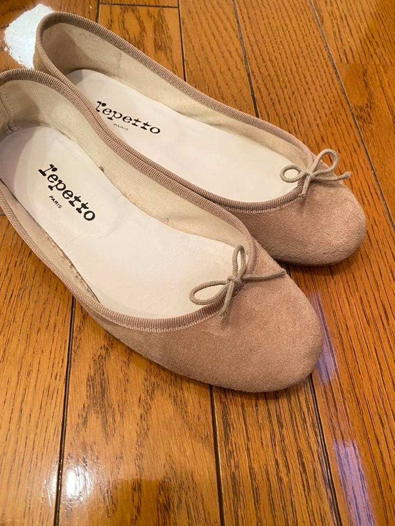 Repetto Cendrillon Ballet Flats Beige Suede Size EU 37 US 6 Made in France