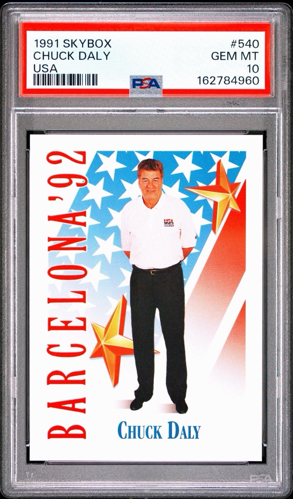 1991-1992 Skybox Chuck Daly #540 Team USA Barcelona 1992 PSA 10 Gem Mint